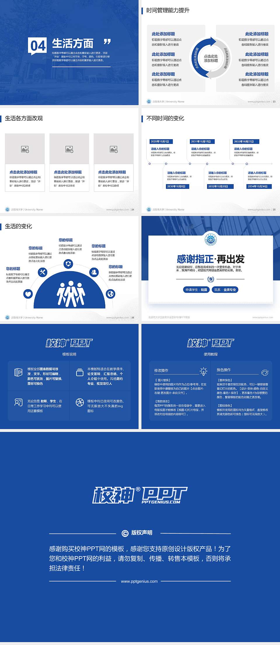 北部湾大学专用国家奖学金答辩PPT模板4:3格式幻灯片预览图4