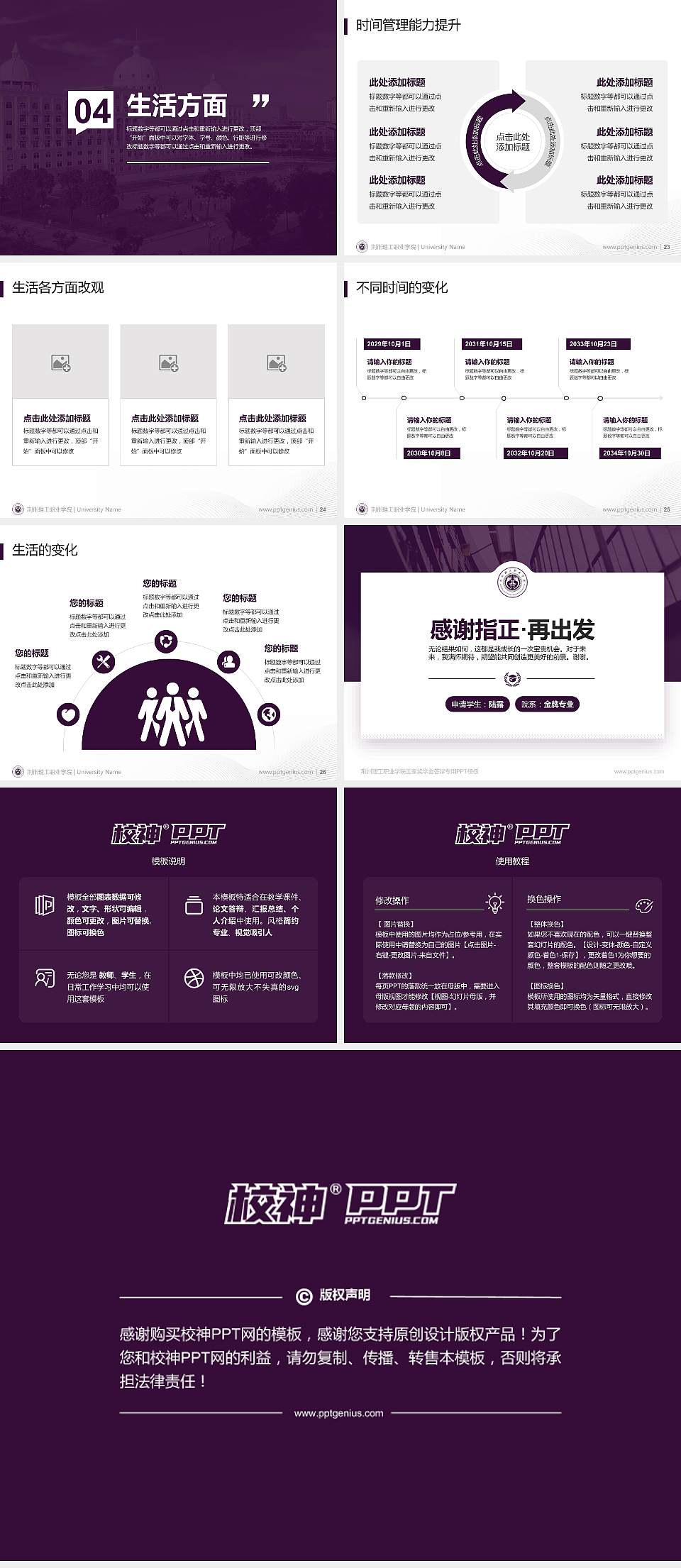 荆州理工职业学院专用国家奖学金答辩PPT模板4:3格式幻灯片预览图4