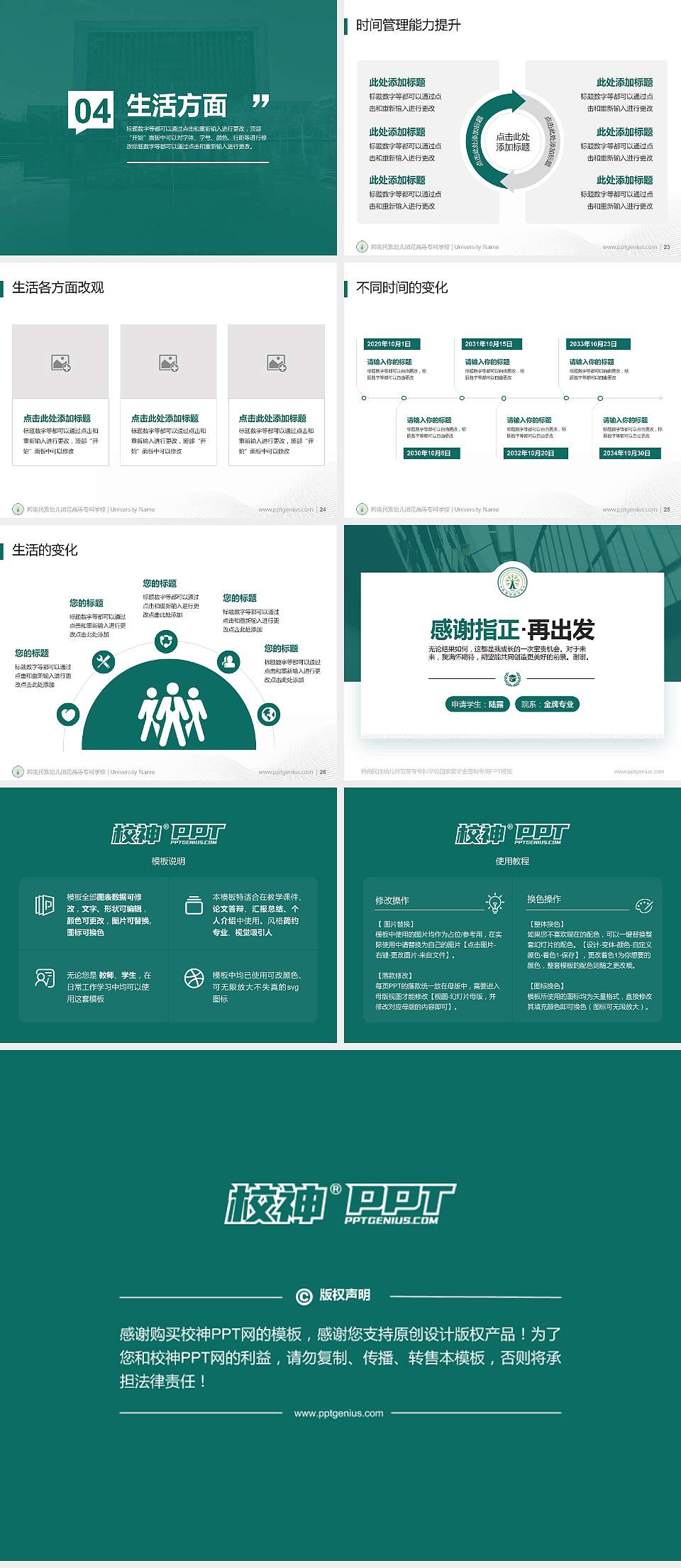 黔南民族幼儿师范高等专科学校专用国家奖学金答辩PPT模板4:3格式幻灯片预览图4