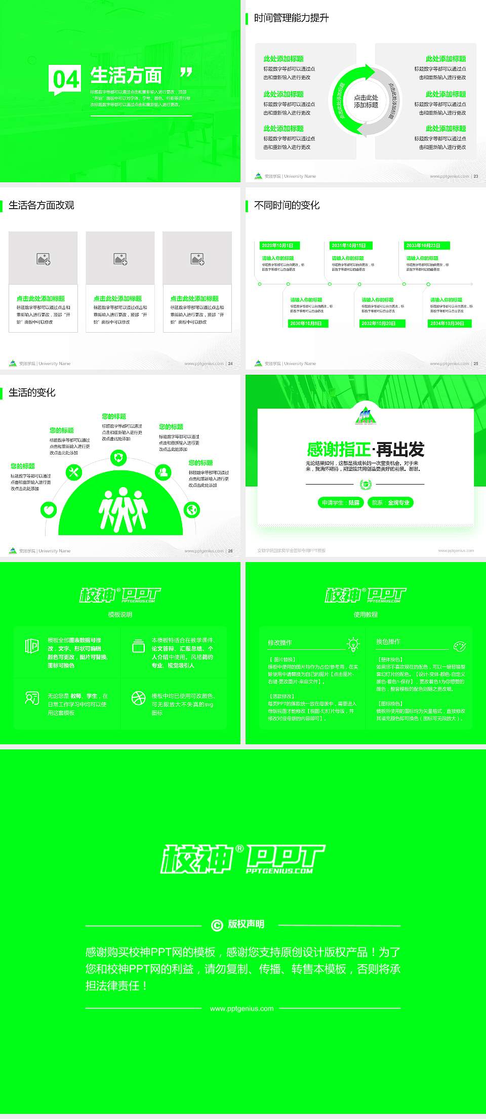 安顺学院专用国家奖学金答辩PPT模板4:3格式幻灯片预览图4