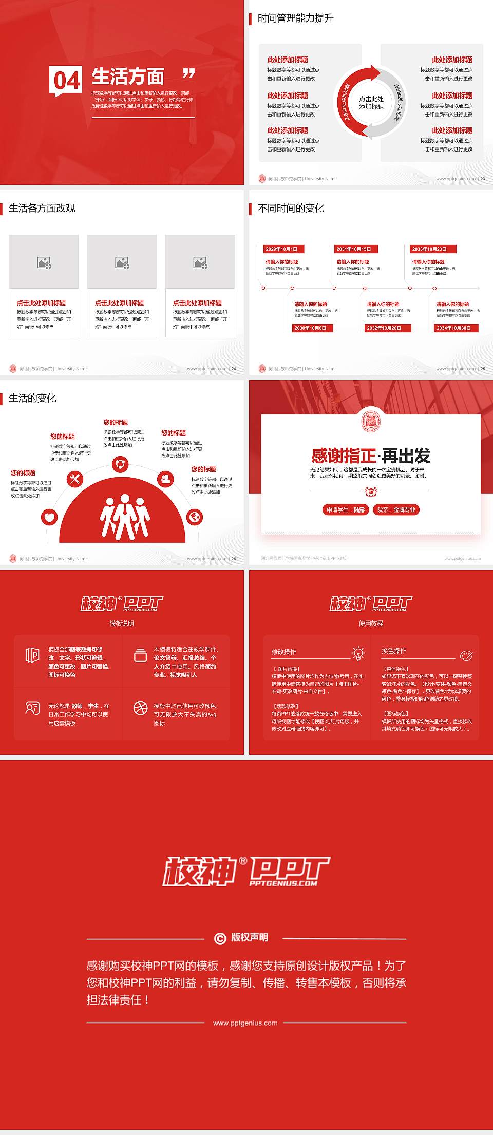 河北民族师范学院专用国家奖学金答辩PPT模板4:3格式幻灯片预览图4