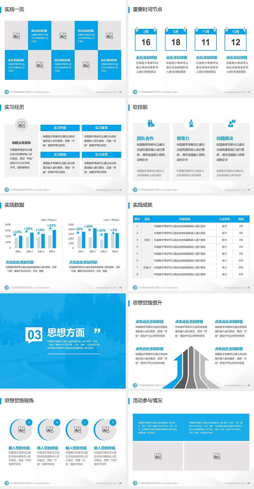 广西体育高等专科学校专用国家奖学金答辩PPT模板4:3格式幻灯片预览图3