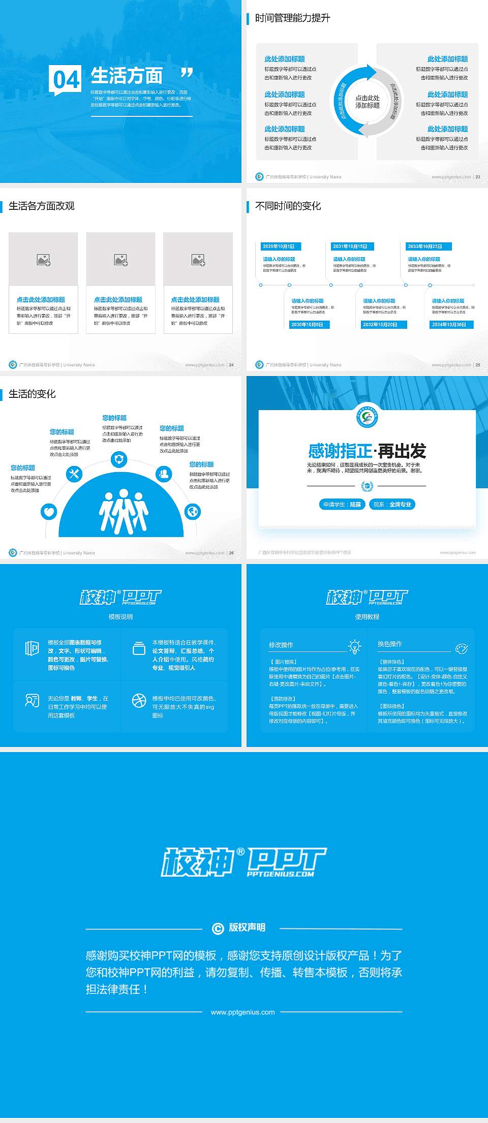广西体育高等专科学校专用国家奖学金答辩PPT模板4:3格式幻灯片预览图4