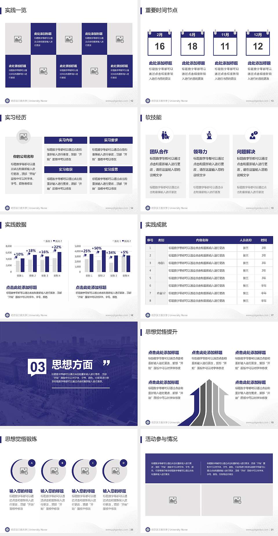哈尔滨工程大学专用国家奖学金答辩PPT模板4:3格式幻灯片预览图3