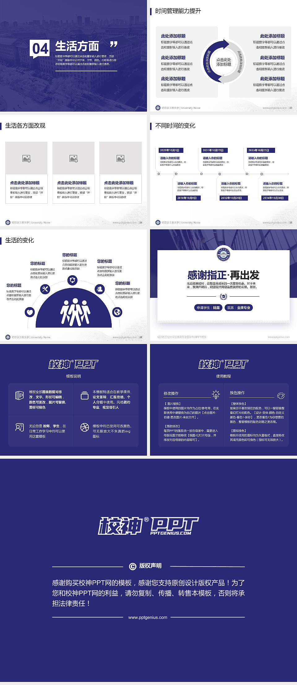 哈尔滨工程大学专用国家奖学金答辩PPT模板4:3格式幻灯片预览图4