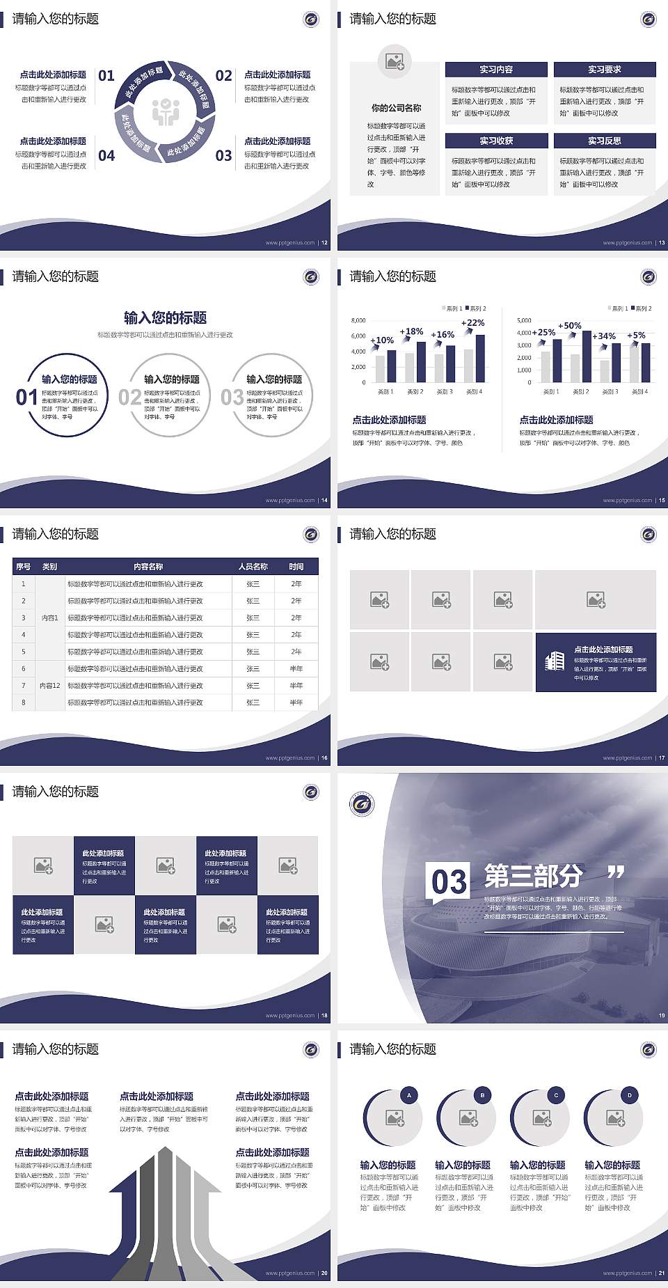 贵州工贸职业学院专题讲座/学术交流会PPT模板下载4:3格式幻灯片预览图3
