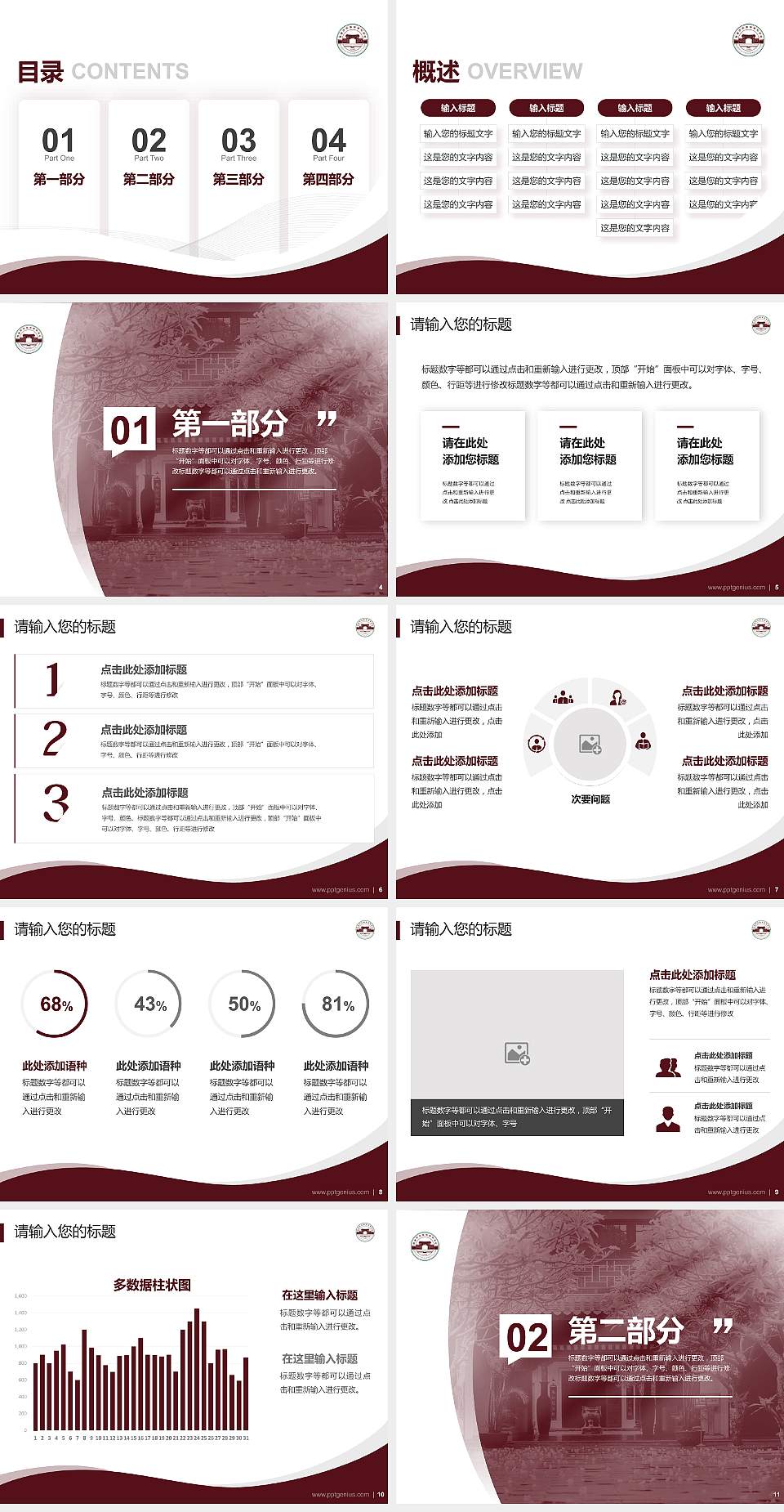 琼台师范高等专科学校专题讲座/学术交流会PPT模板下载4:3格式幻灯片预览图2