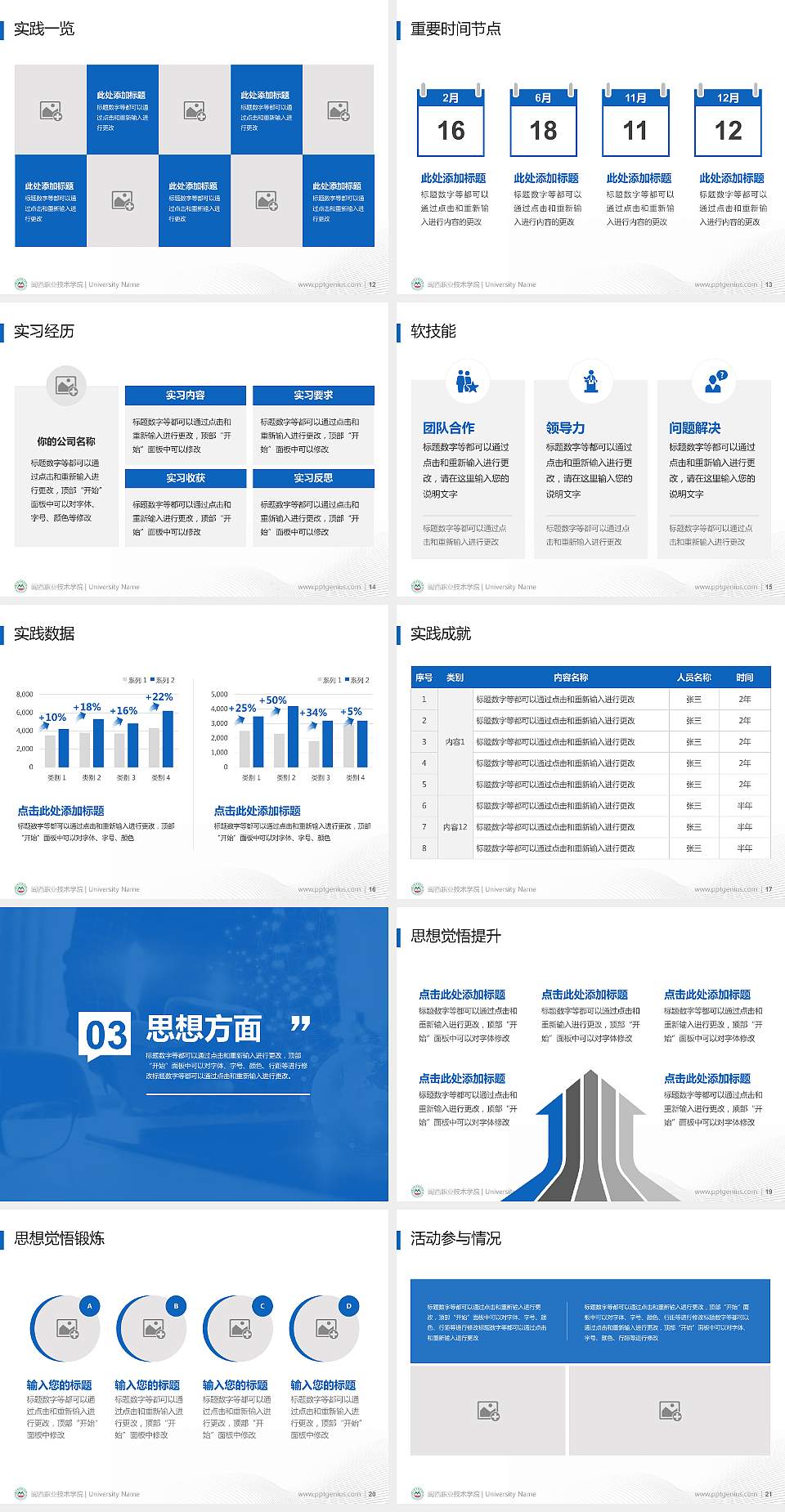 闽西职业技术学院专用国家奖学金答辩PPT模板4:3格式幻灯片预览图3