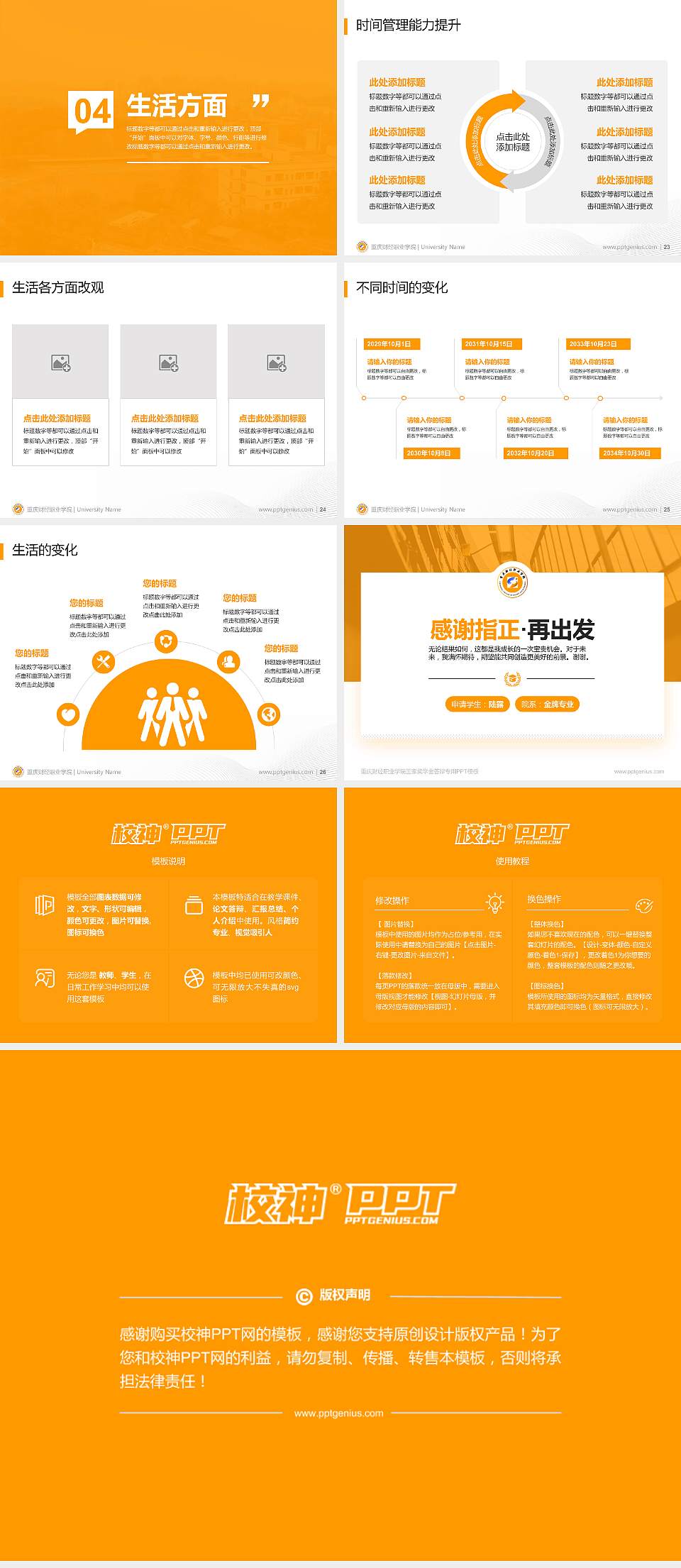 重庆财经职业学院专用国家奖学金答辩PPT模板4:3格式幻灯片预览图4