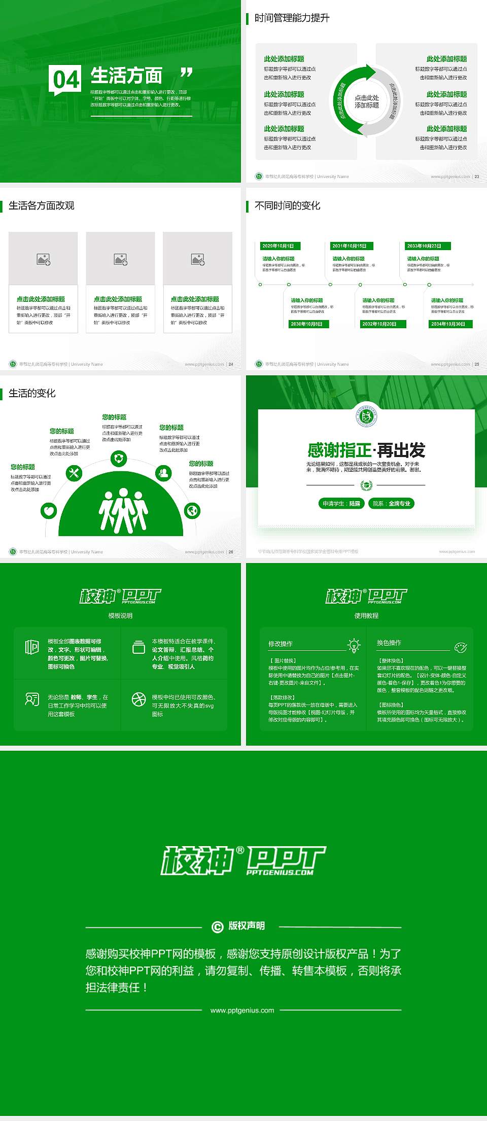 毕节幼儿师范高等专科学校专用国家奖学金答辩PPT模板4:3格式幻灯片预览图4