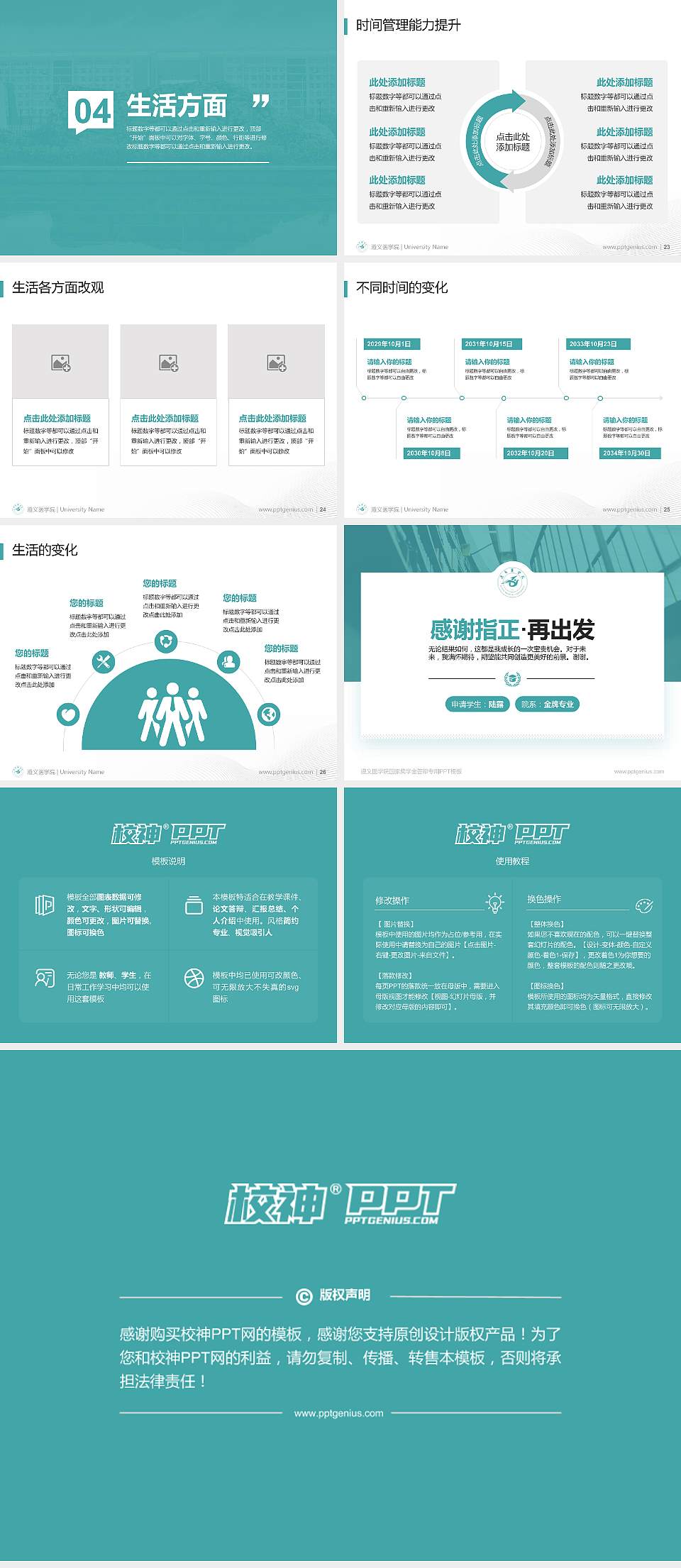 遵义医学院专用国家奖学金答辩PPT模板4:3格式幻灯片预览图4