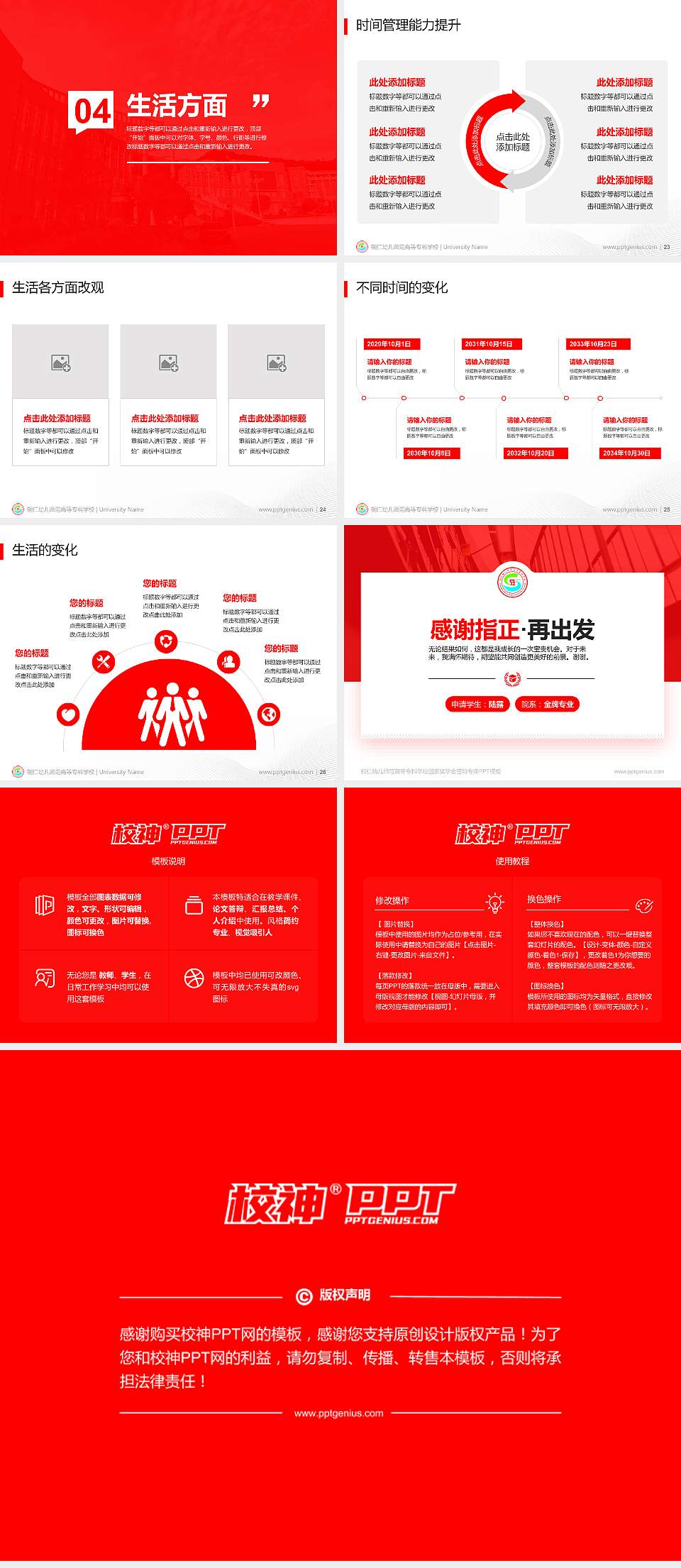 铜仁幼儿师范高等专科学校专用国家奖学金答辩PPT模板4:3格式幻灯片预览图4