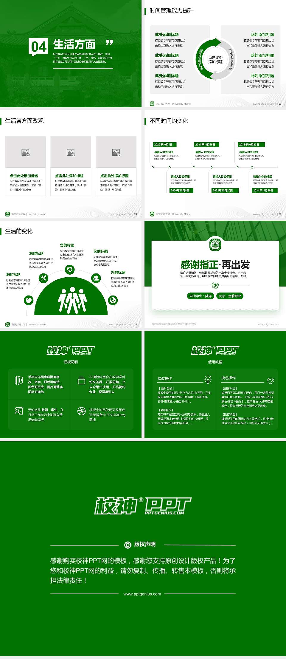 南京师范大学专用国家奖学金答辩PPT模板4:3格式幻灯片预览图4