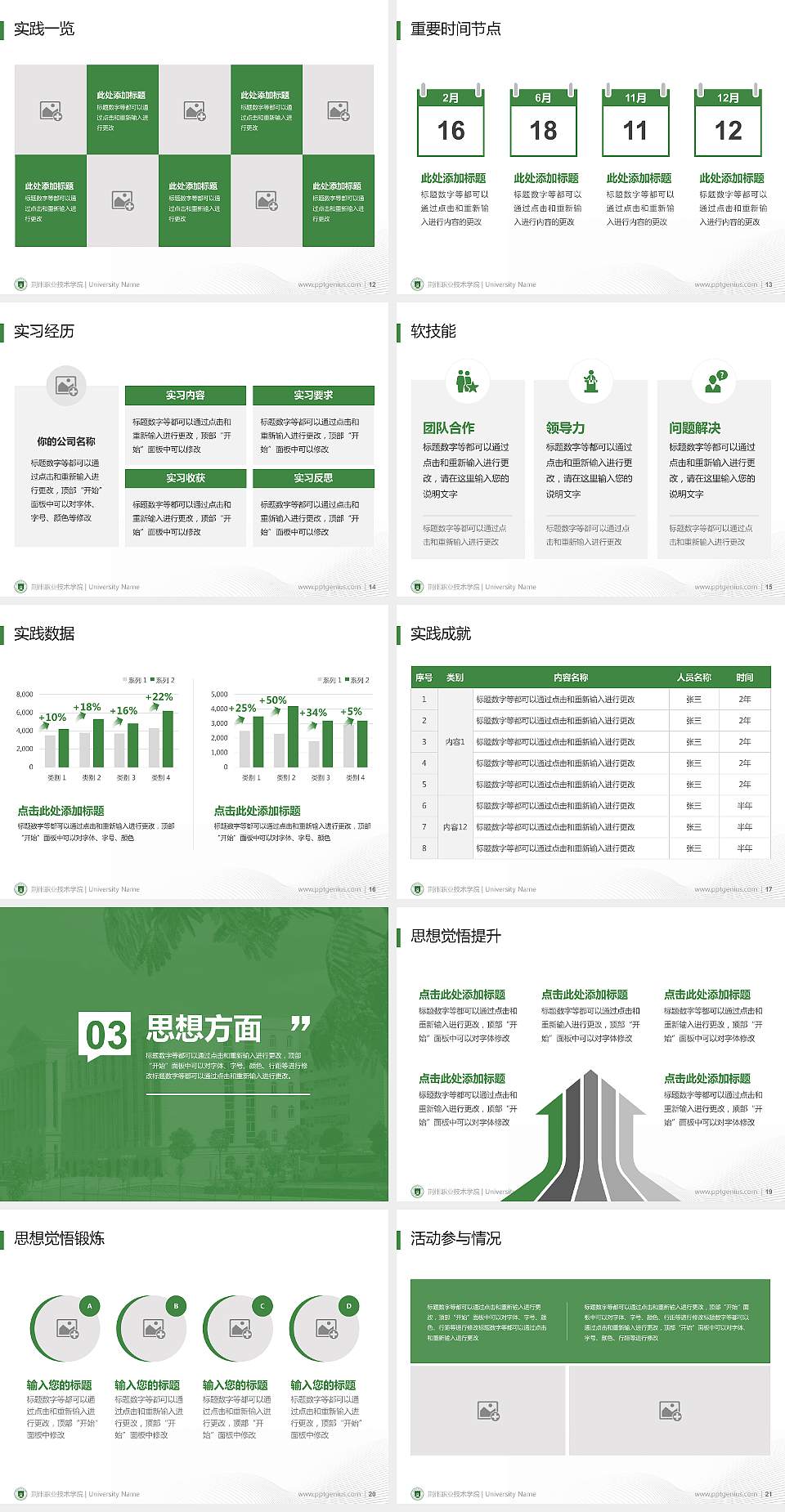 荆州职业技术学院专用国家奖学金答辩PPT模板4:3格式幻灯片预览图3