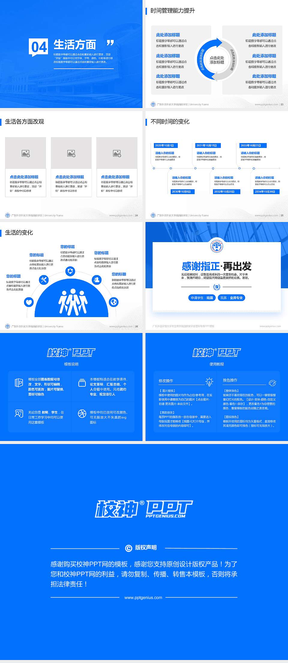 广东外语外贸大学南国商学院专用国家奖学金答辩PPT模板4:3格式幻灯片预览图4