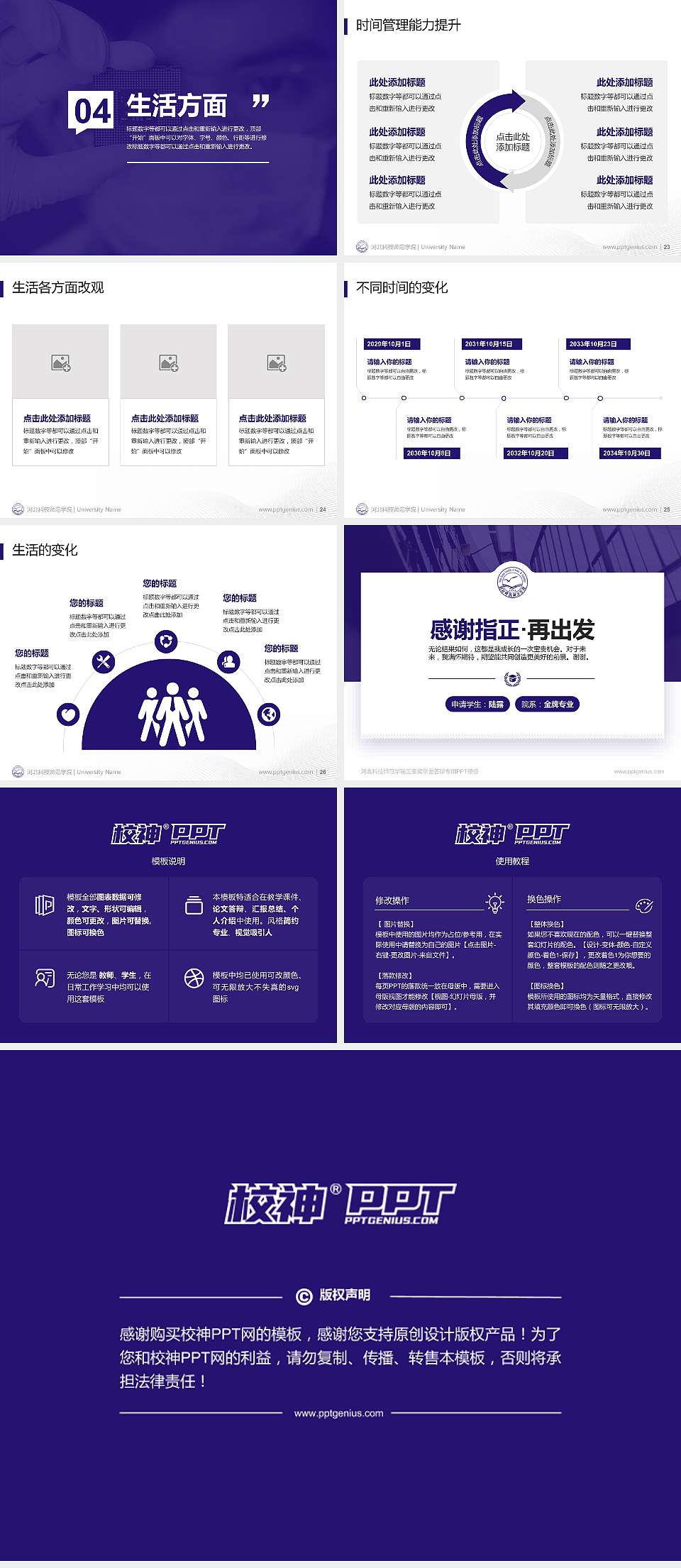 河北科技师范学院专用国家奖学金答辩PPT模板4:3格式幻灯片预览图4