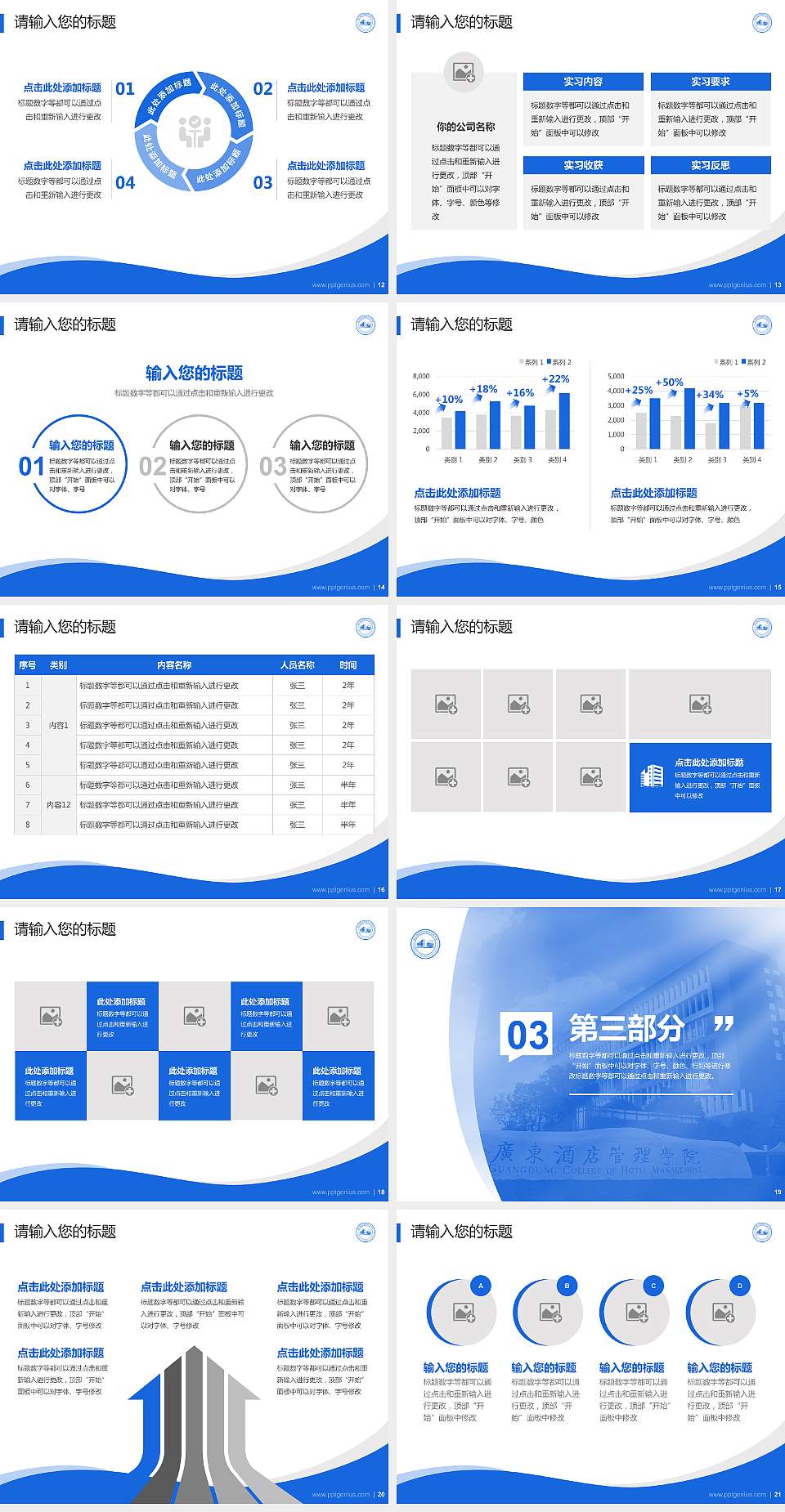 广东酒店管理职业技术学院专题讲座/学术交流会PPT模板下载4:3格式幻灯片预览图3