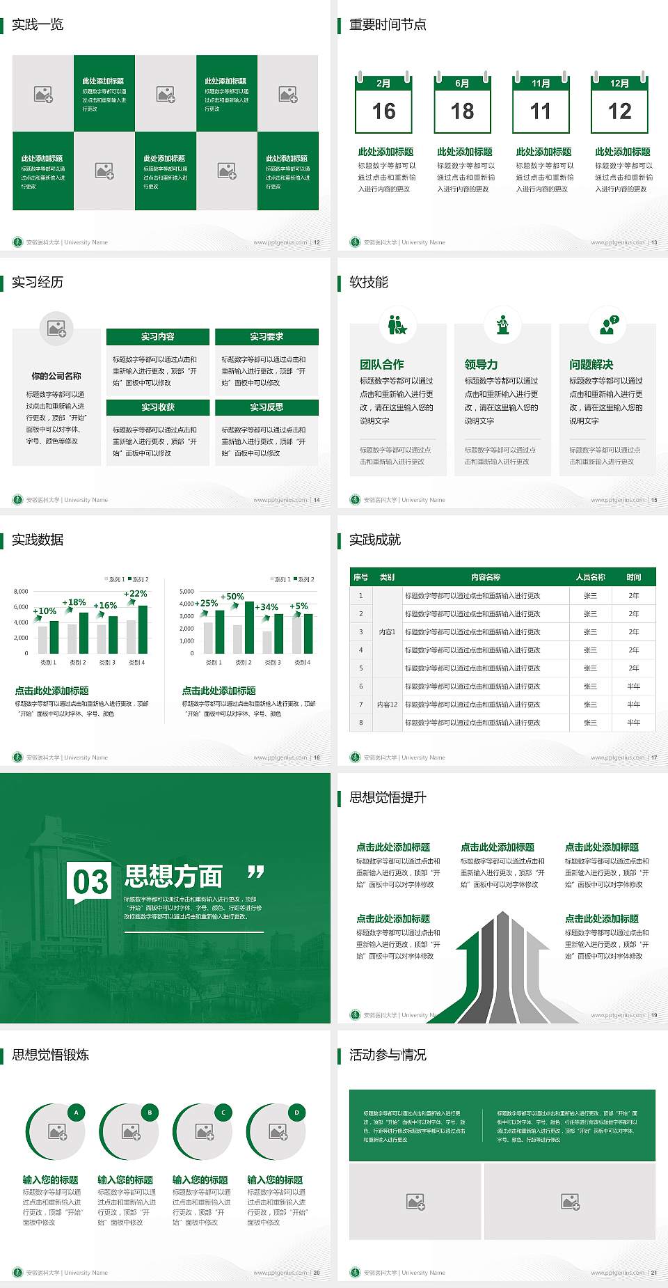 安徽医科大学专用国家奖学金答辩PPT模板4:3格式幻灯片预览图3
