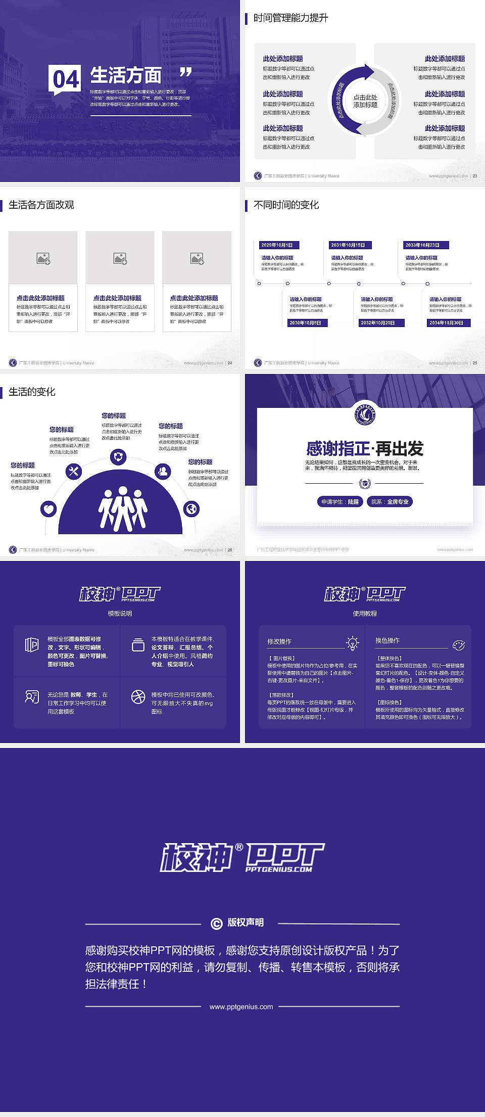 广东工程职业技术学院专用国家奖学金答辩PPT模板4:3格式幻灯片预览图4