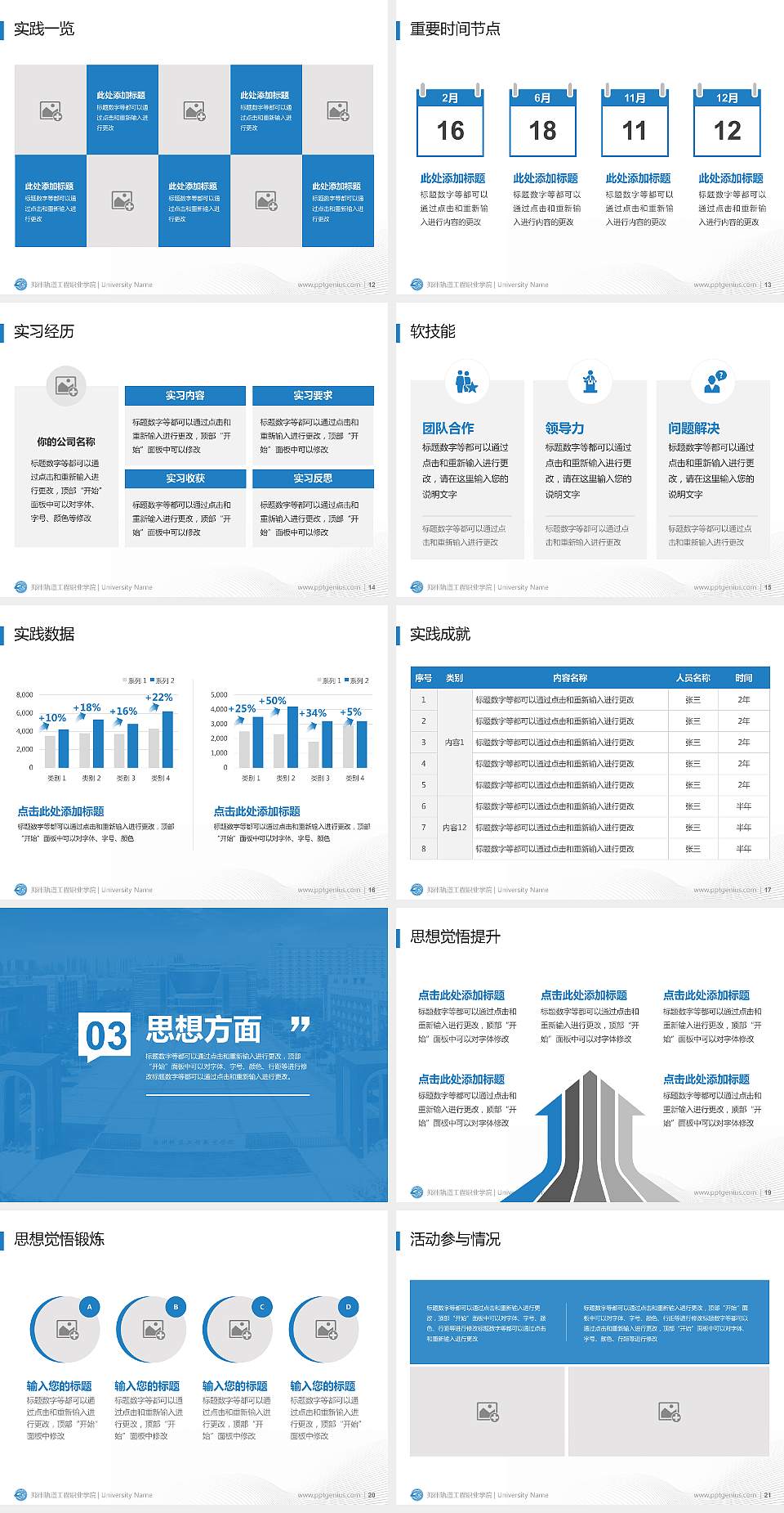 郑州轨道工程职业学院专用国家奖学金答辩PPT模板4:3格式幻灯片预览图3