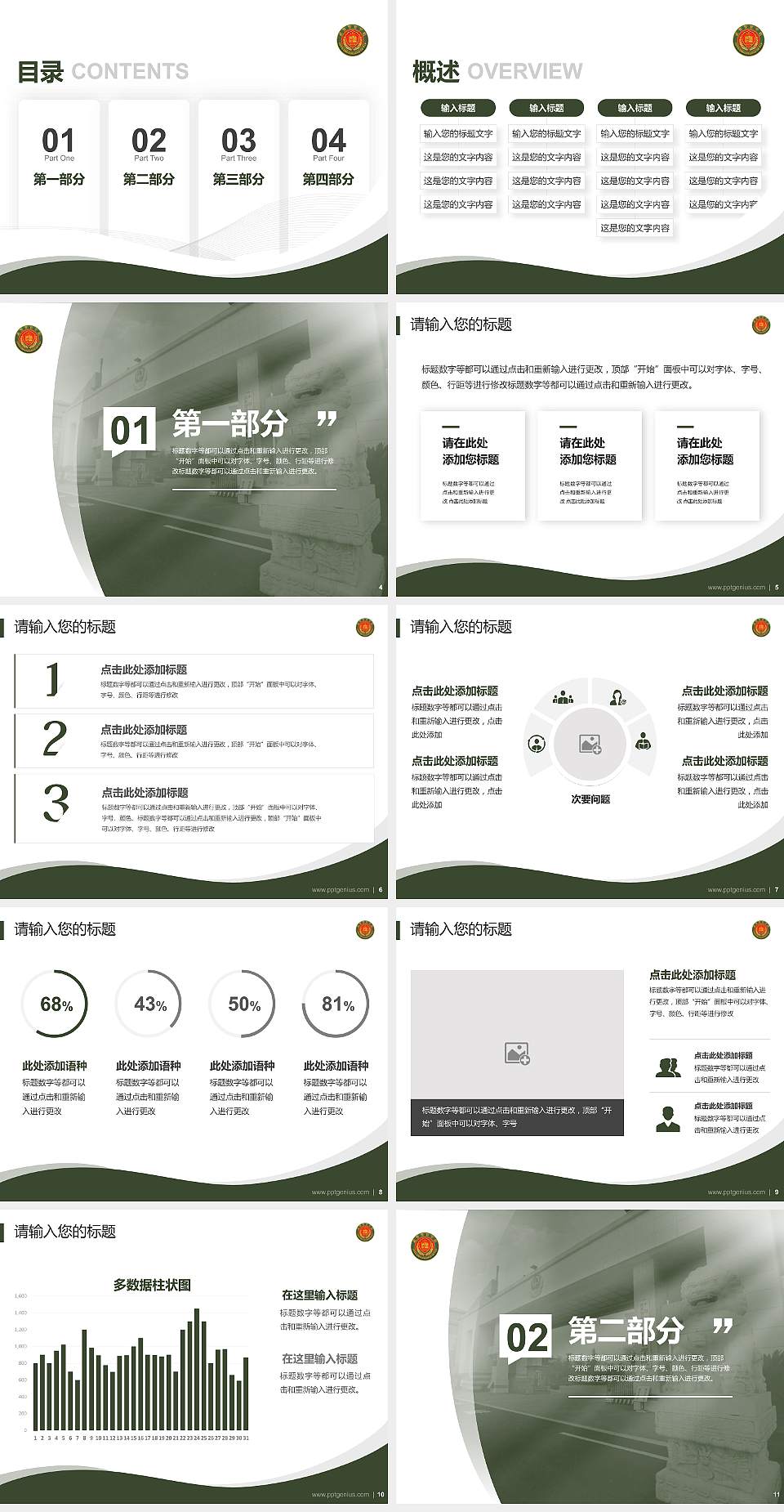 中国人民武装警察部队警官学院专题讲座/学术交流会PPT模板下载4:3格式幻灯片预览图2