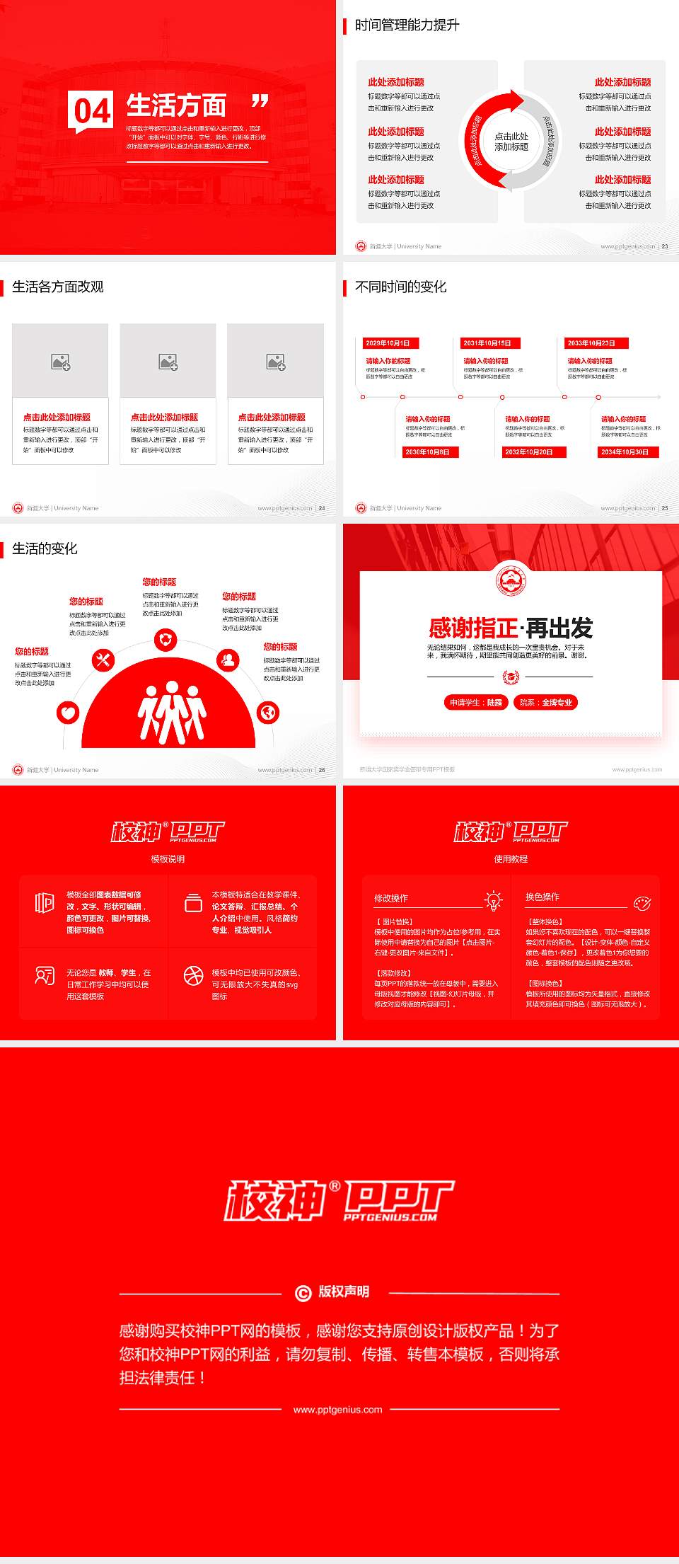 新疆大学专用国家奖学金答辩PPT模板4:3格式幻灯片预览图4