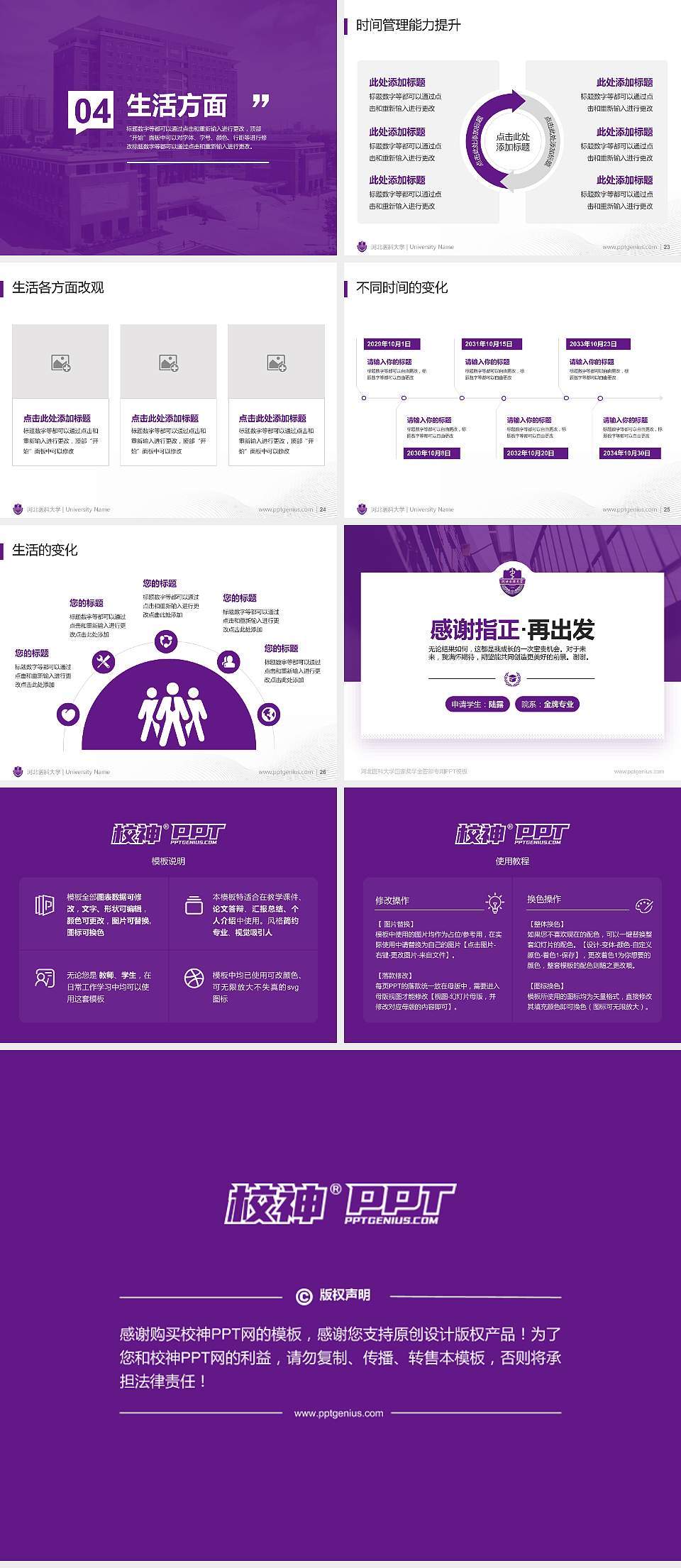 河北医科大学专用国家奖学金答辩PPT模板4:3格式幻灯片预览图4