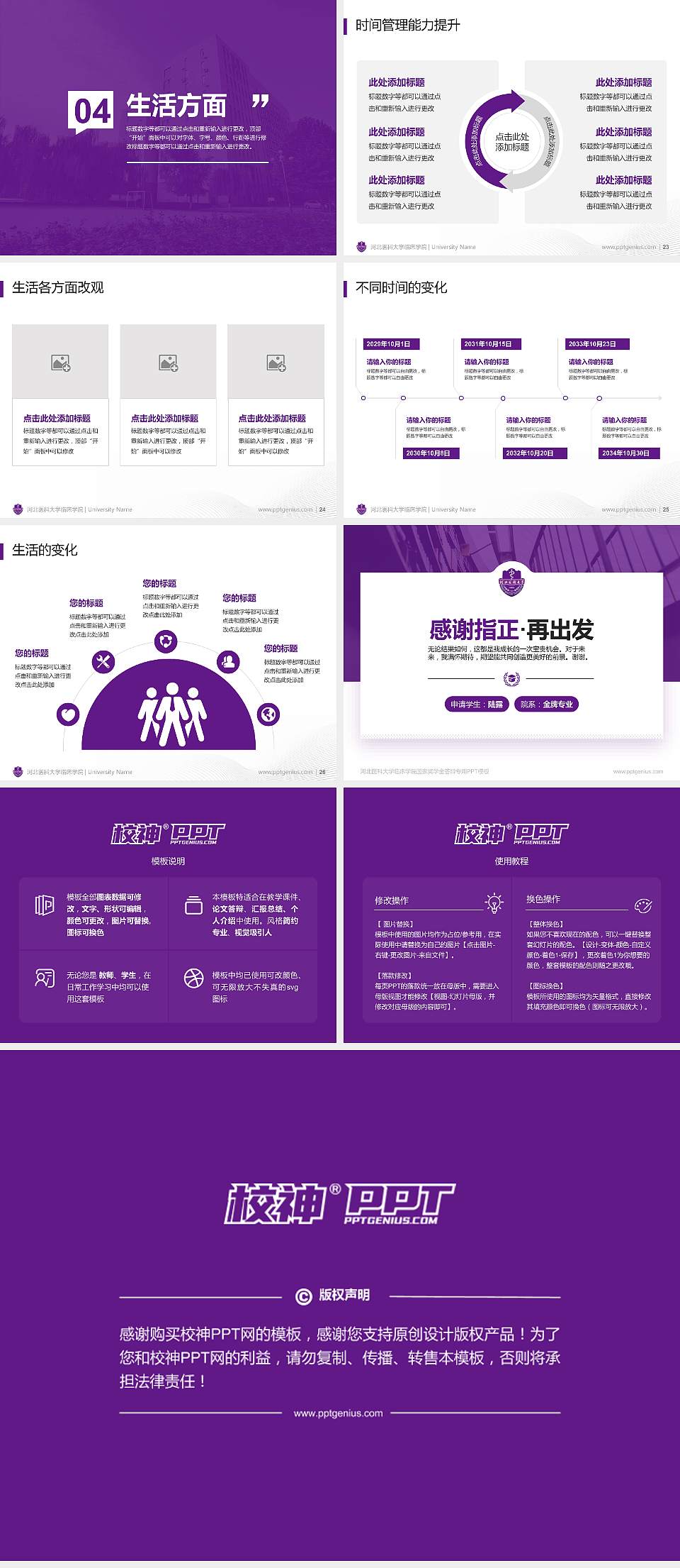 河北医科大学临床学院专用国家奖学金答辩PPT模板4:3格式幻灯片预览图4