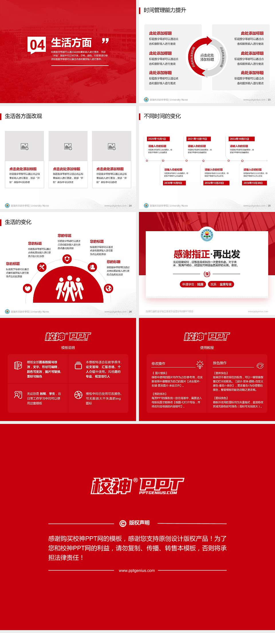 渤海石油职业学院专用国家奖学金答辩PPT模板4:3格式幻灯片预览图4