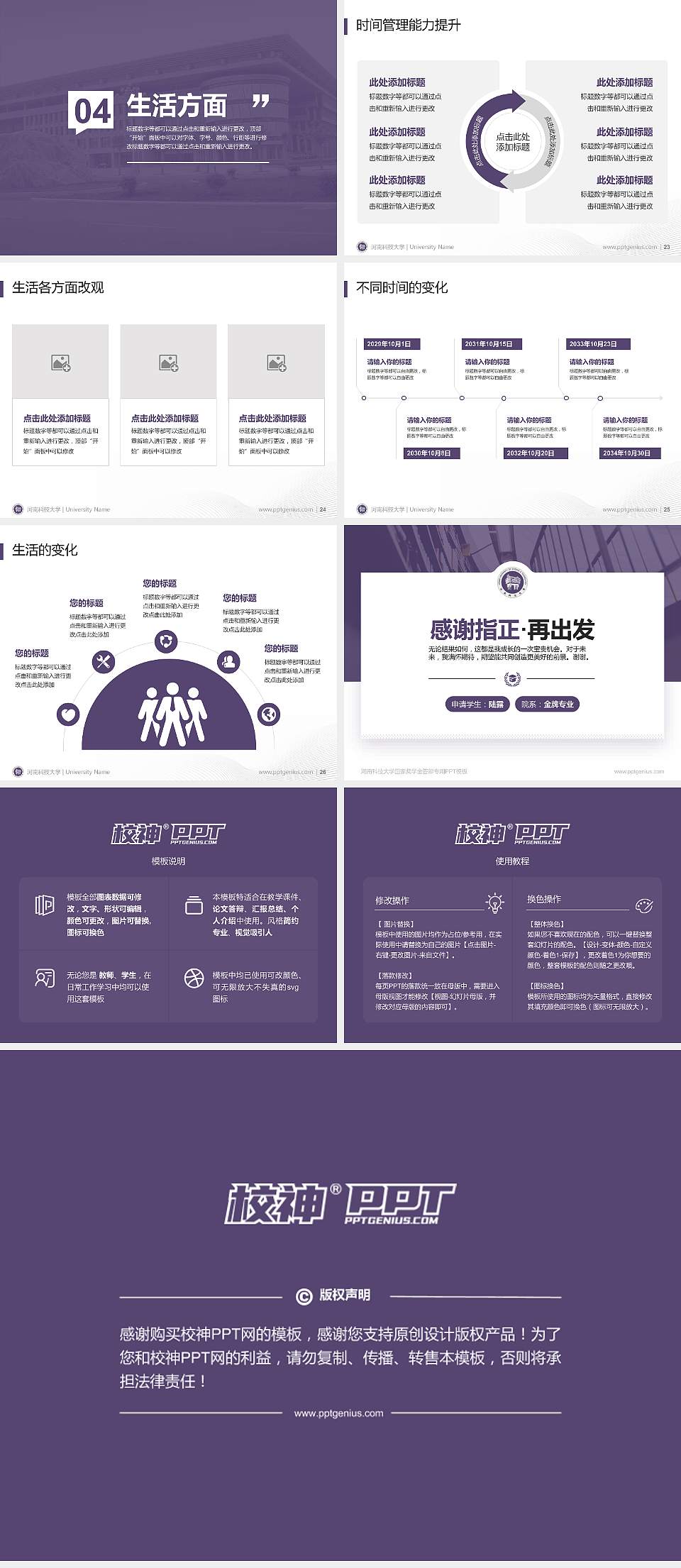 河南科技大学专用国家奖学金答辩PPT模板4:3格式幻灯片预览图4