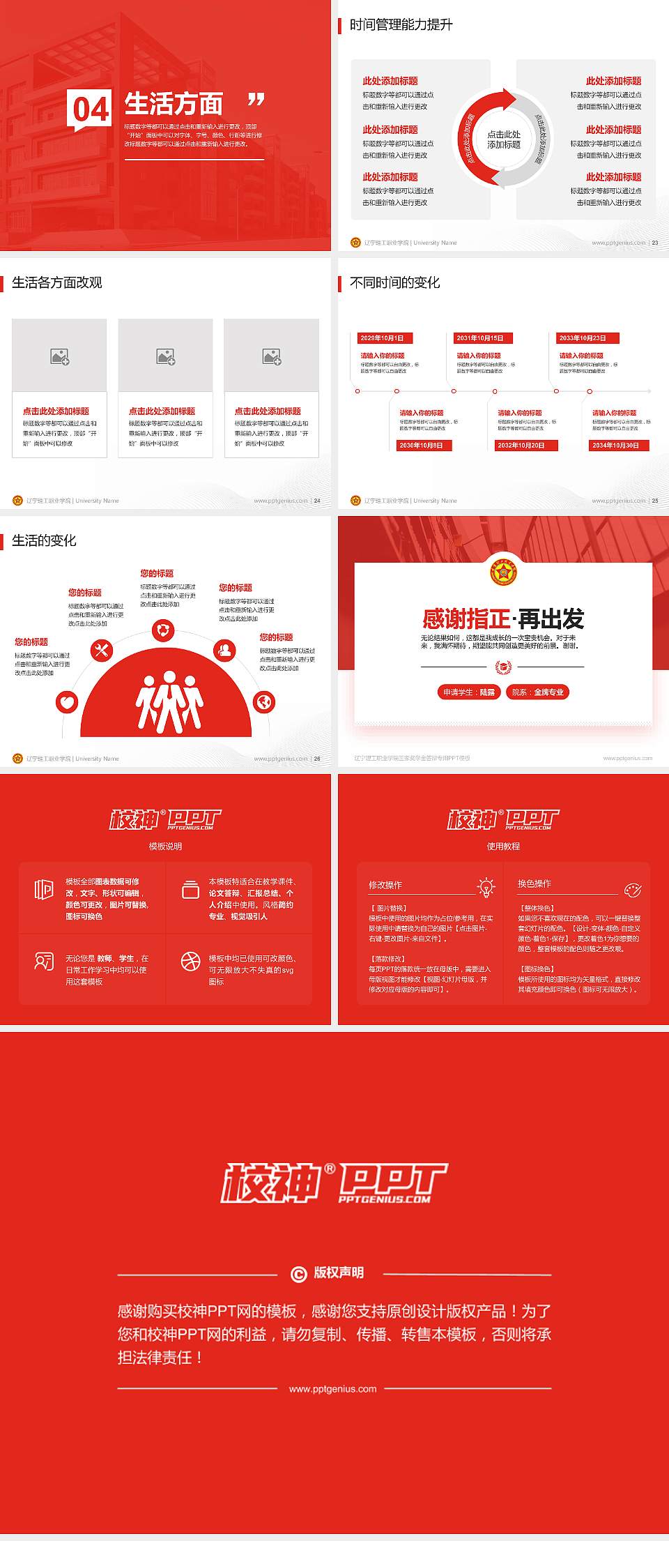 辽宁理工职业学院专用国家奖学金答辩PPT模板4:3格式幻灯片预览图4