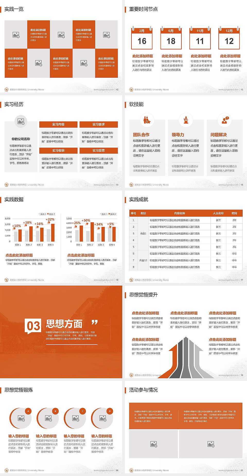 恩施职业技术学院专用国家奖学金答辩PPT模板4:3格式幻灯片预览图3