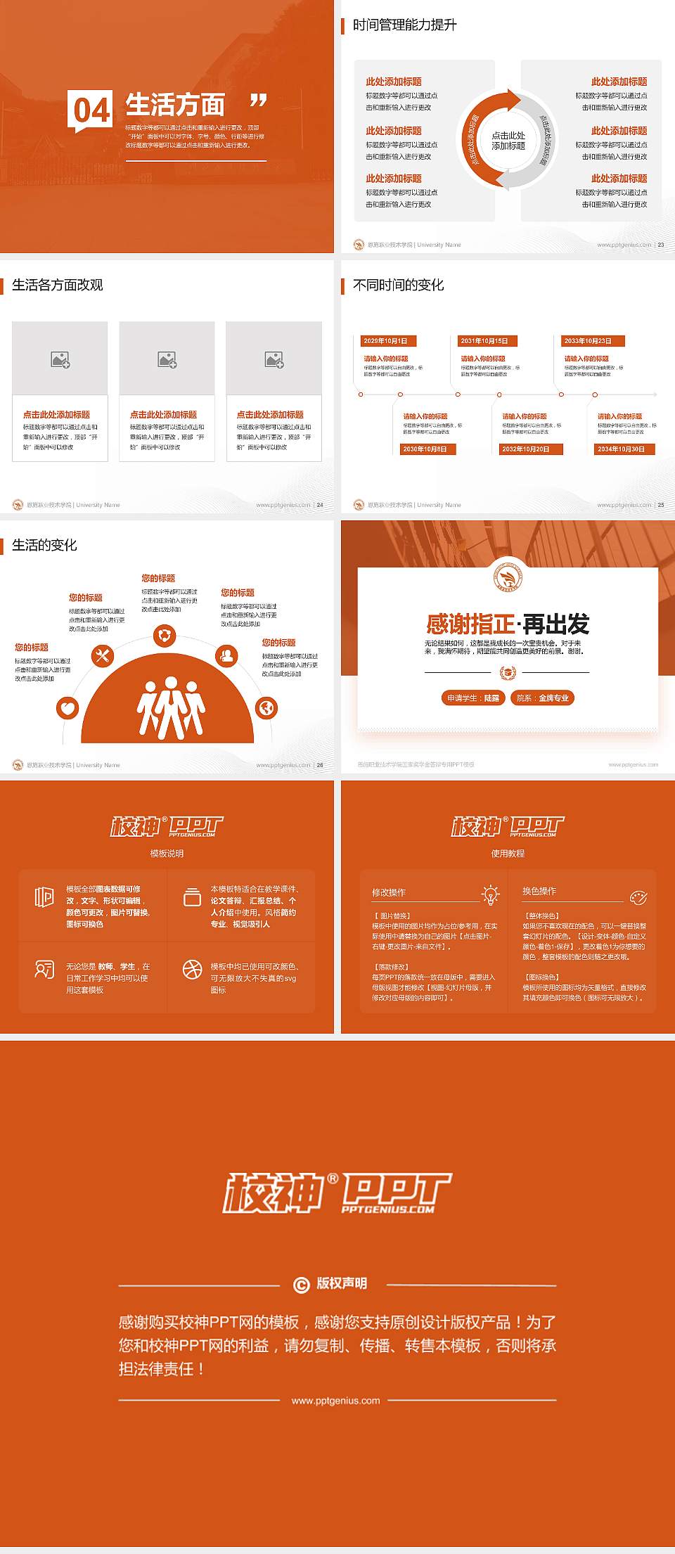 恩施职业技术学院专用国家奖学金答辩PPT模板4:3格式幻灯片预览图4