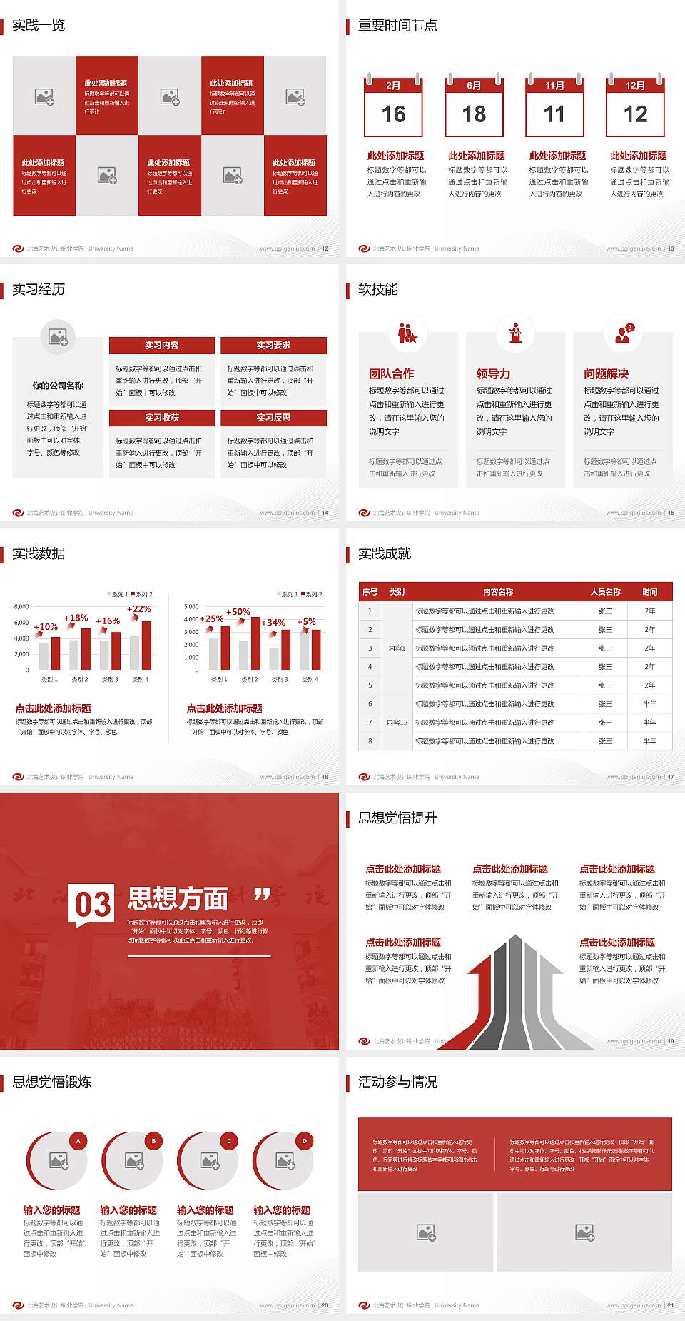 北海艺术设计职业学院专用国家奖学金答辩PPT模板4:3格式幻灯片预览图3
