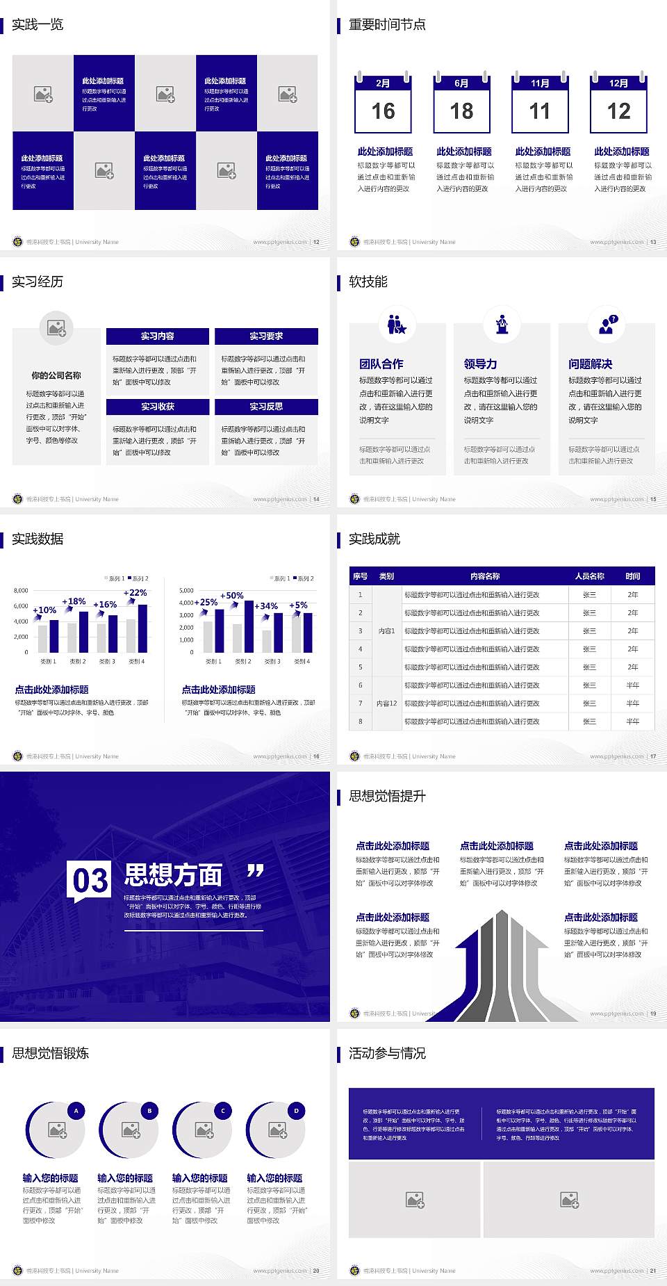 香港科技专上书院专用国家奖学金答辩PPT模板4:3格式幻灯片预览图3