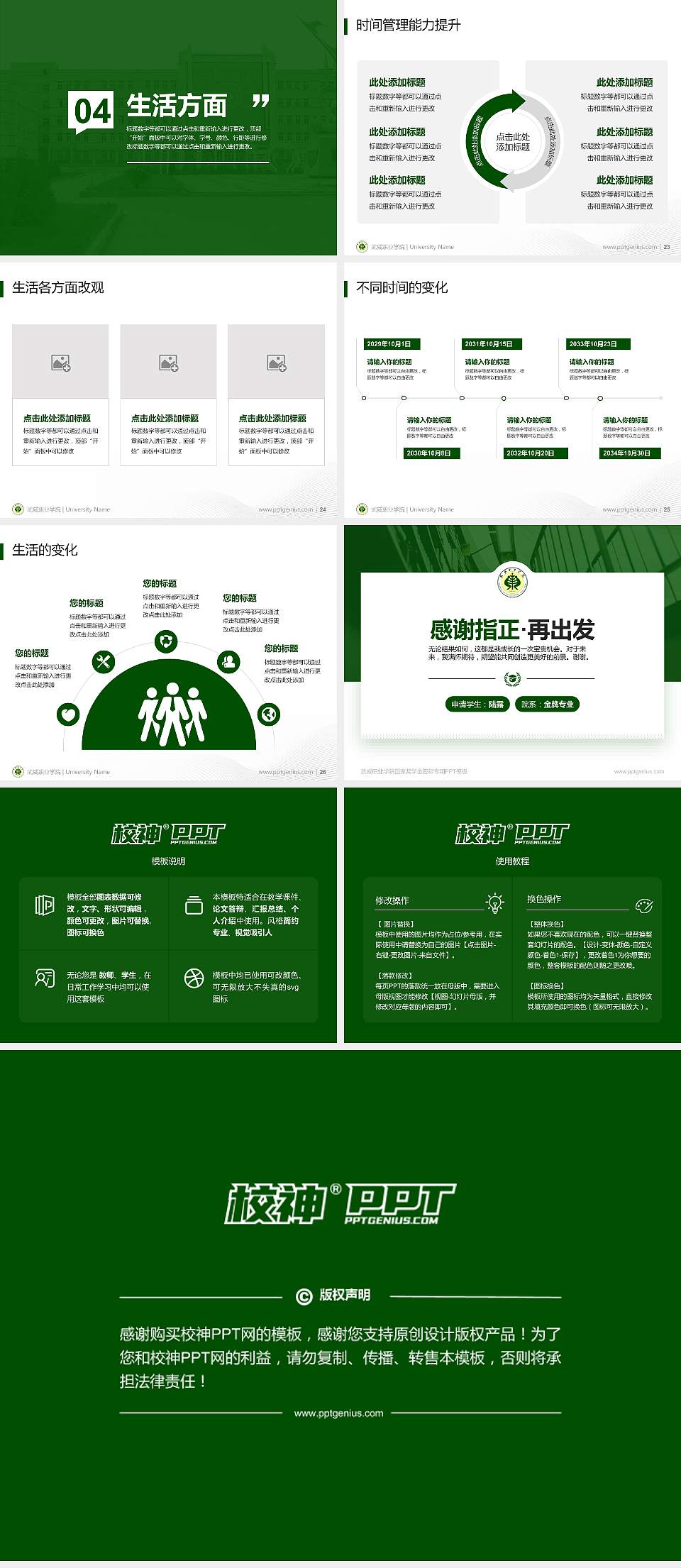 武威职业学院专用国家奖学金答辩PPT模板4:3格式幻灯片预览图4