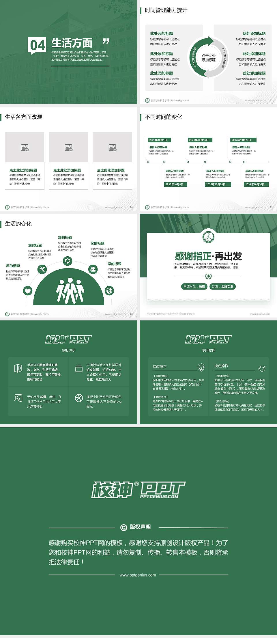 昌吉职业技术学院专用国家奖学金答辩PPT模板4:3格式幻灯片预览图4