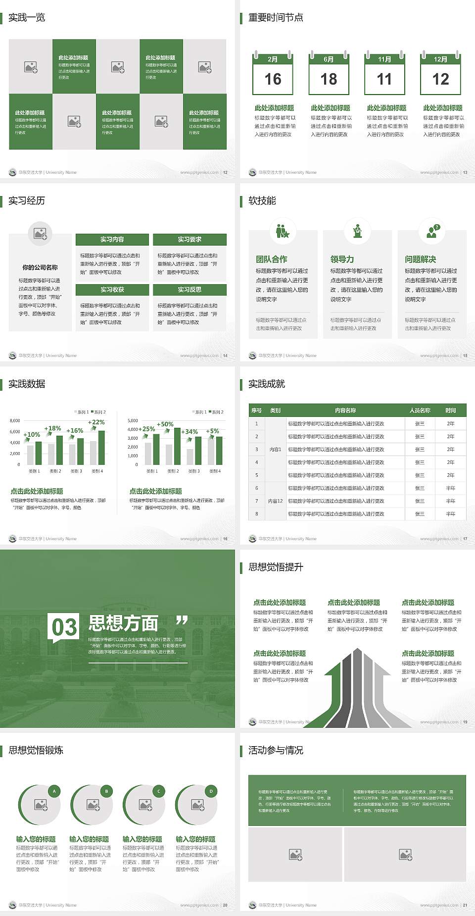 华东交通大学专用国家奖学金答辩PPT模板4:3格式幻灯片预览图3