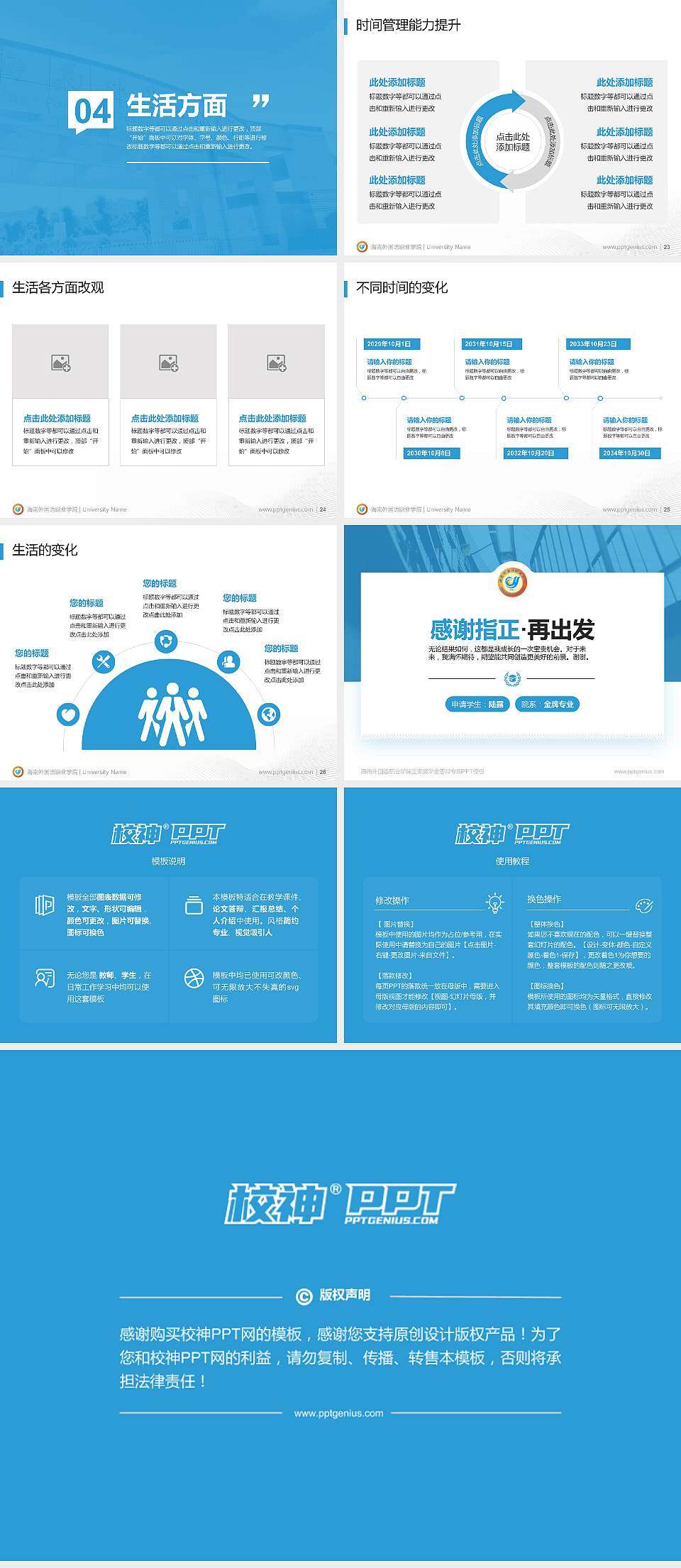 海南外国语职业学院专用国家奖学金答辩PPT模板4:3格式幻灯片预览图4