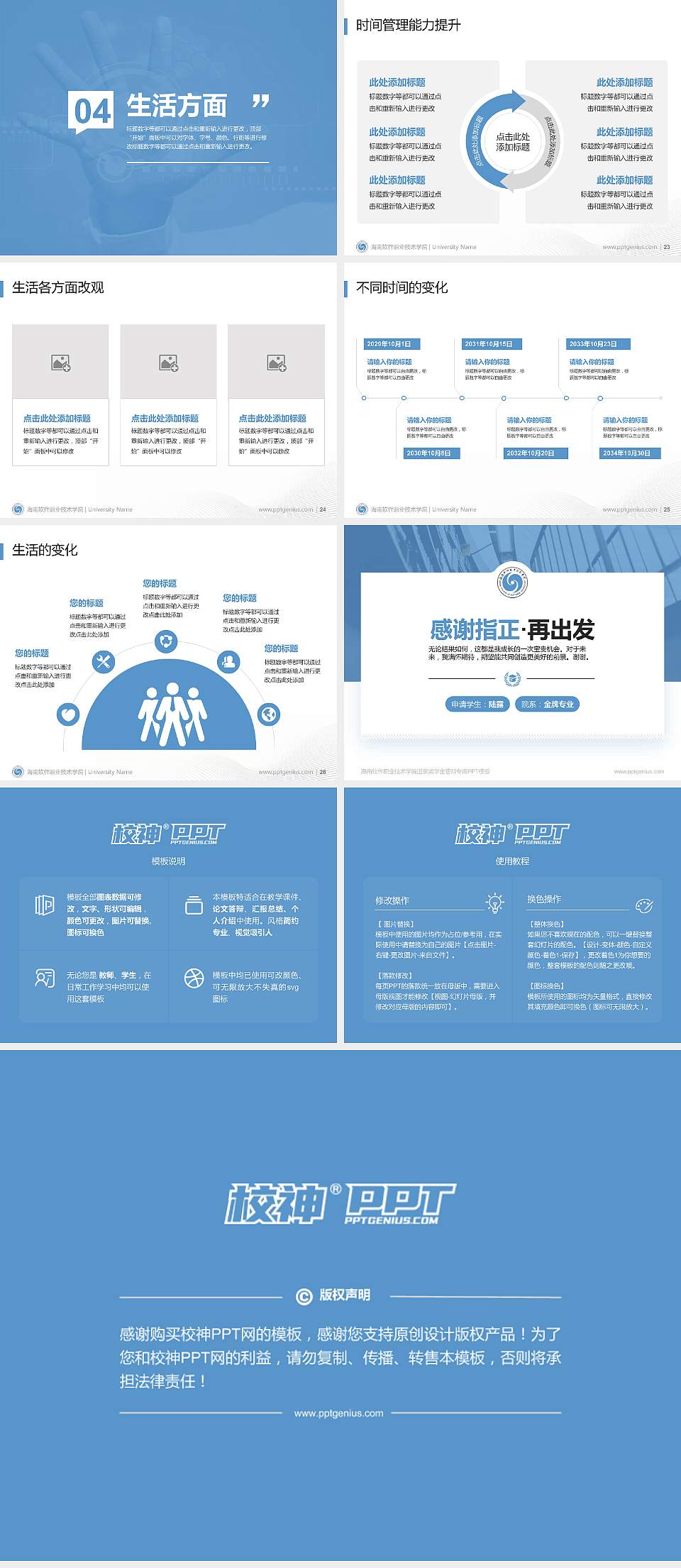 海南软件职业技术学院专用国家奖学金答辩PPT模板4:3格式幻灯片预览图4