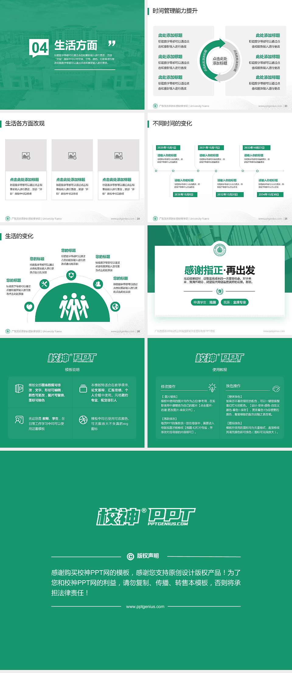 广东茂名农林科技职业学院专用国家奖学金答辩PPT模板4:3格式幻灯片预览图4