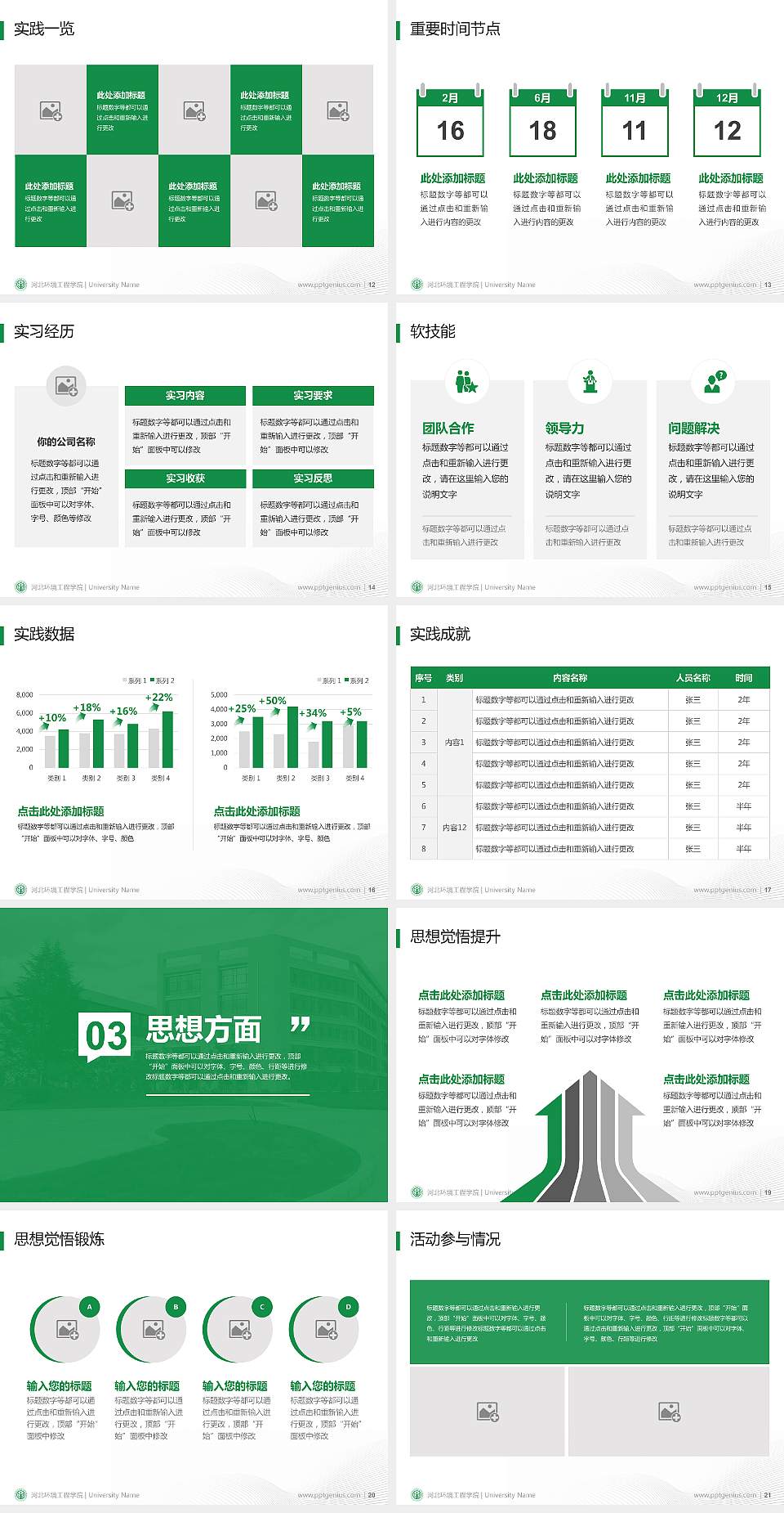 河北环境工程学院专用国家奖学金答辩PPT模板4:3格式幻灯片预览图3