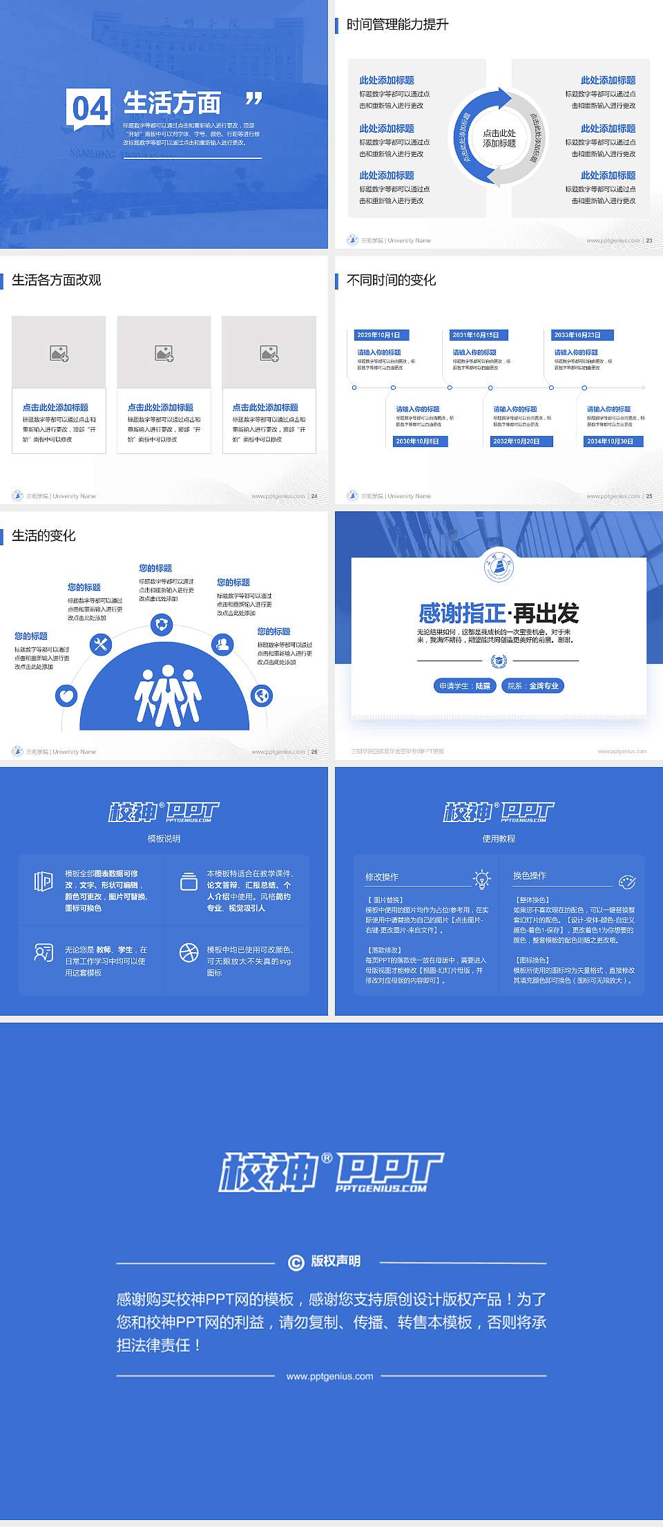 三明学院专用国家奖学金答辩PPT模板4:3格式幻灯片预览图4