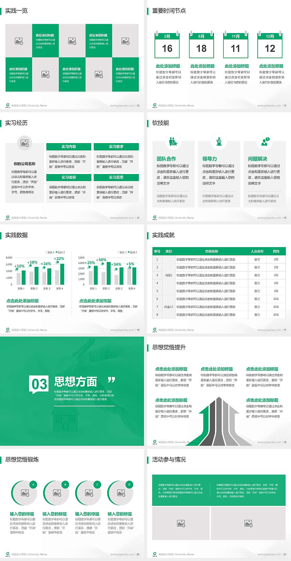 保险职业学院专用国家奖学金答辩PPT模板4:3格式幻灯片预览图3