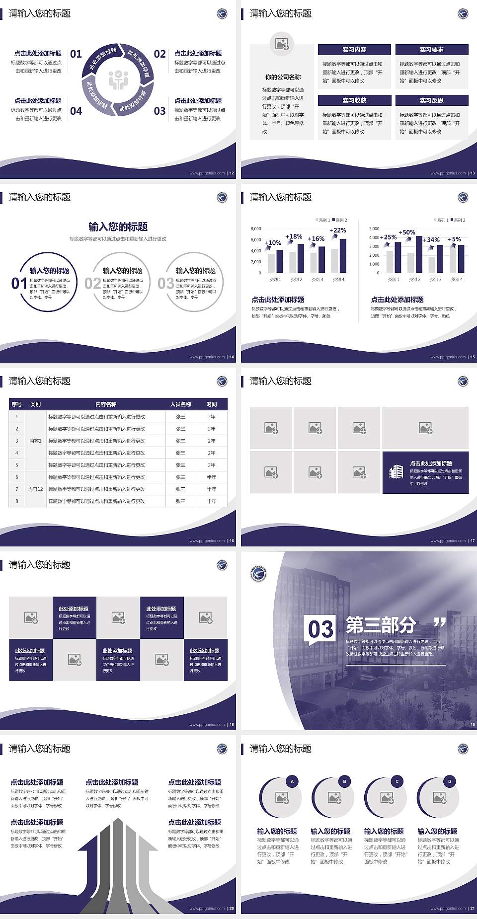 云南现代职业技术学院专题讲座/学术交流会PPT模板下载4:3格式幻灯片预览图3