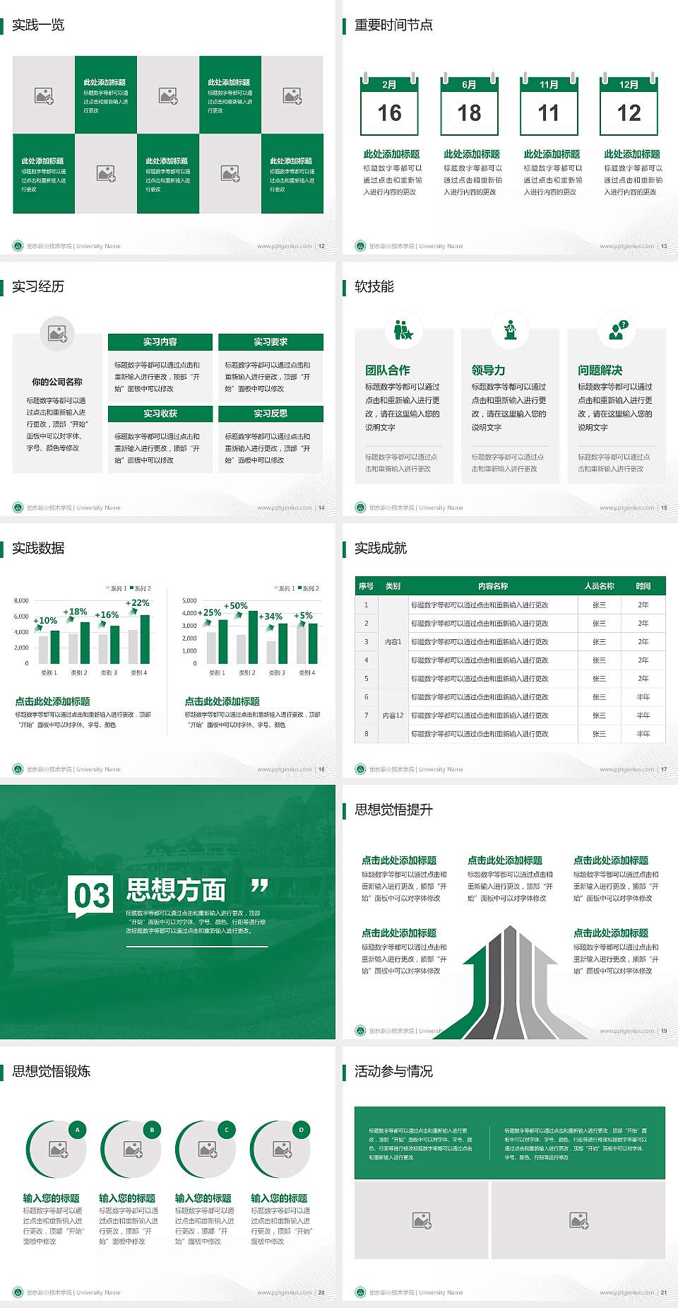 丽水职业技术学院专用国家奖学金答辩PPT模板4:3格式幻灯片预览图3