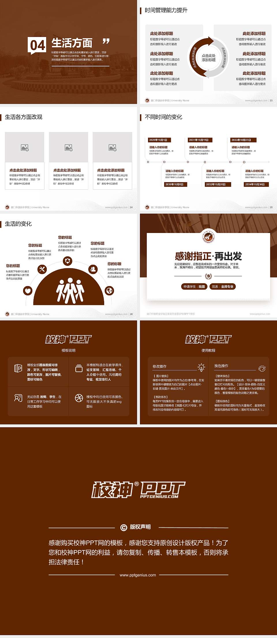 厦门华厦职业学院专用国家奖学金答辩PPT模板4:3格式幻灯片预览图4