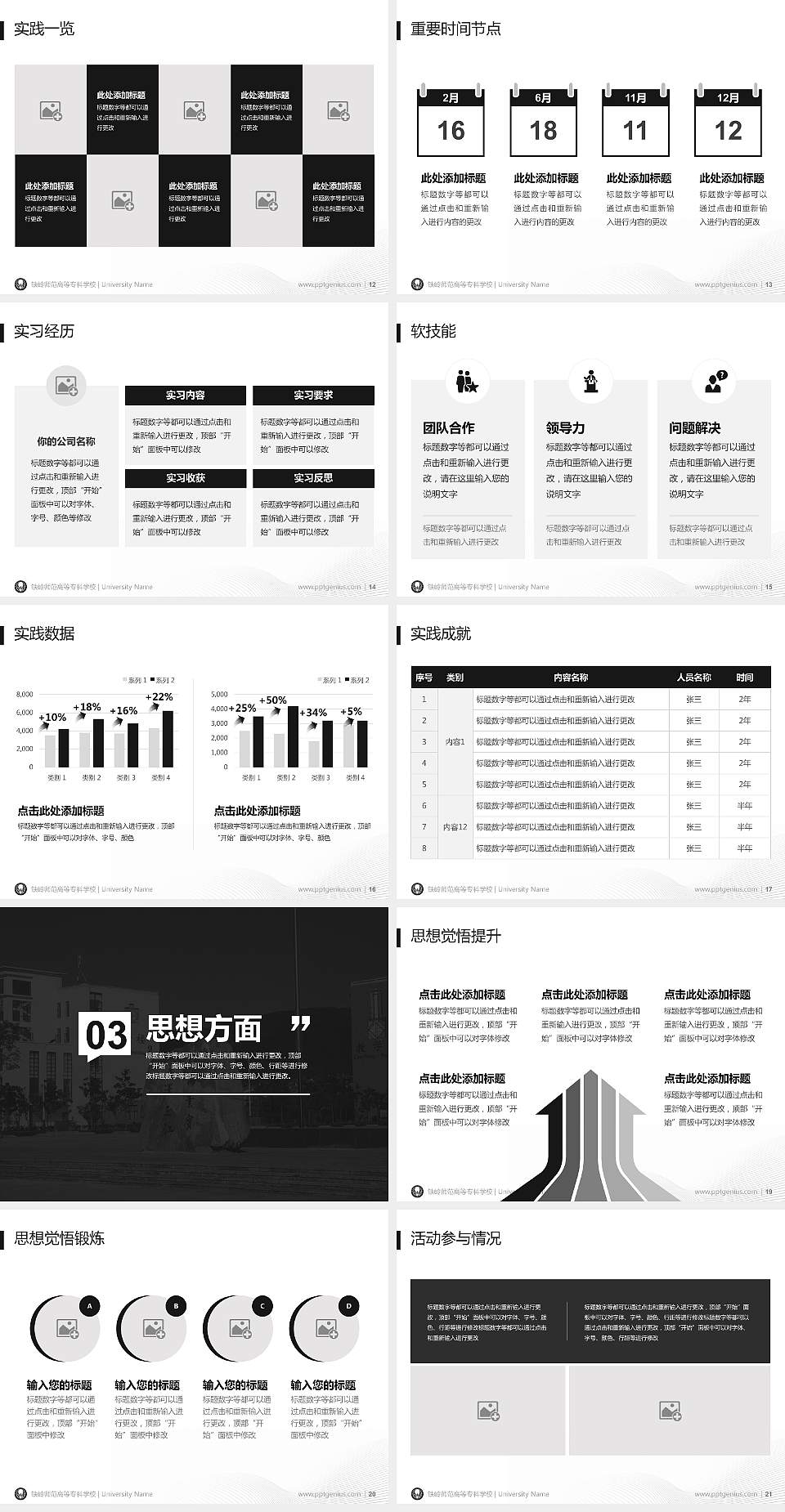 铁岭师范高等专科学校专用国家奖学金答辩PPT模板4:3格式幻灯片预览图3