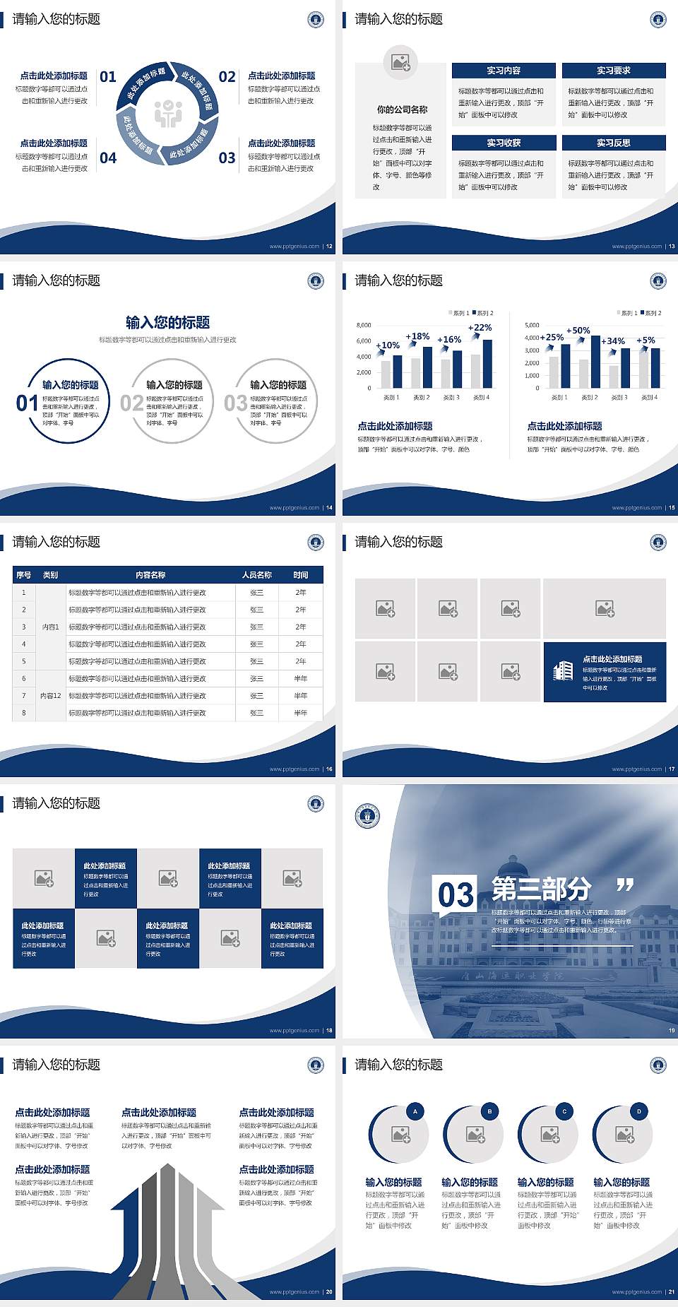 唐山海运职业学院专题讲座/学术交流会PPT模板下载4:3格式幻灯片预览图3