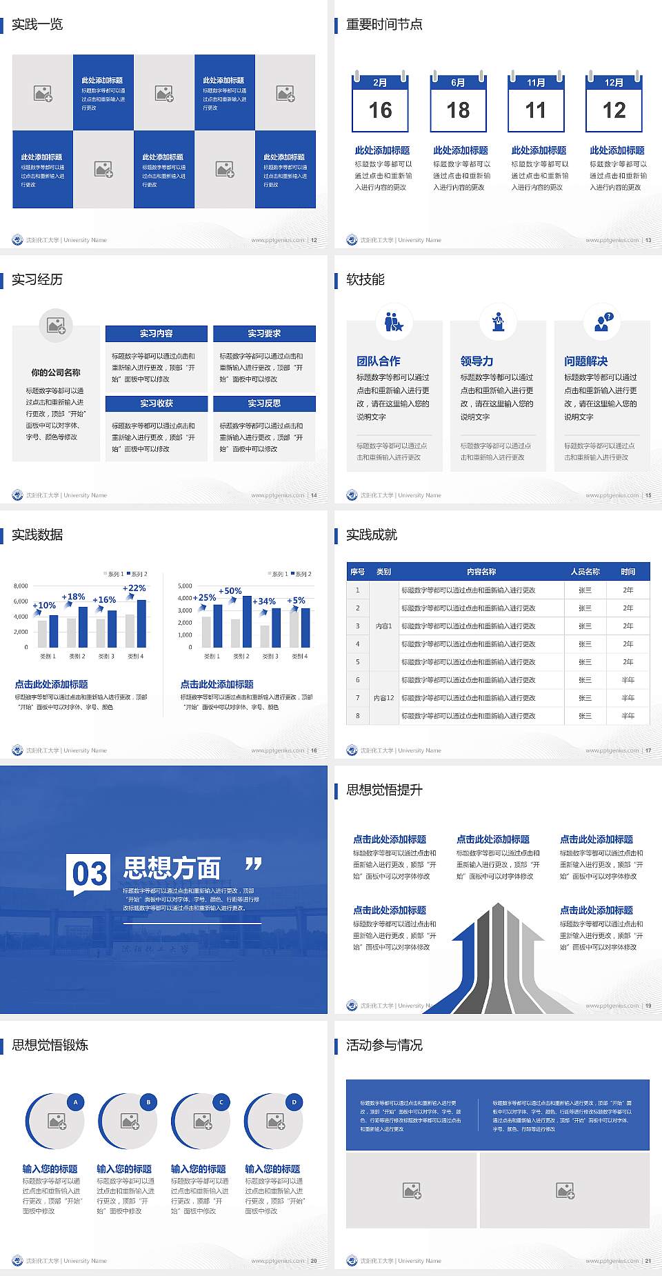 沈阳化工大学专用国家奖学金答辩PPT模板4:3格式幻灯片预览图3